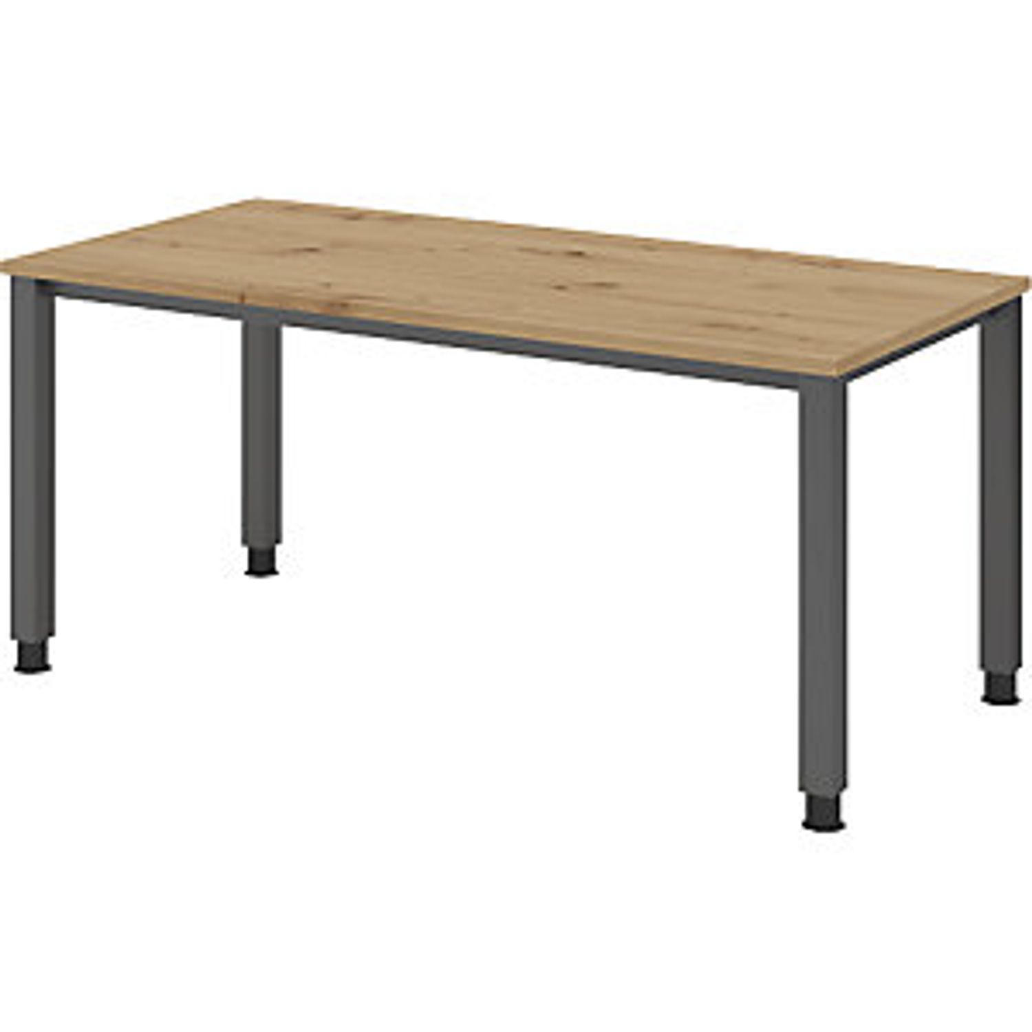 EUROKRAFTpro Desk 4-legged Frame Width 1600mm Graphite/knotty Oak