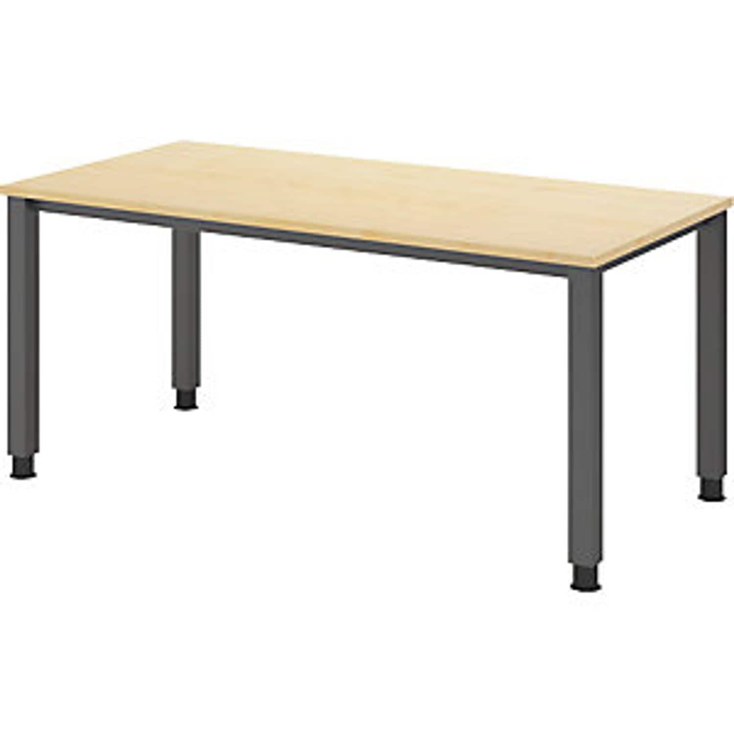 EUROKRAFTpro Desk 4-legged Frame Width 1600mm Graphite/maple