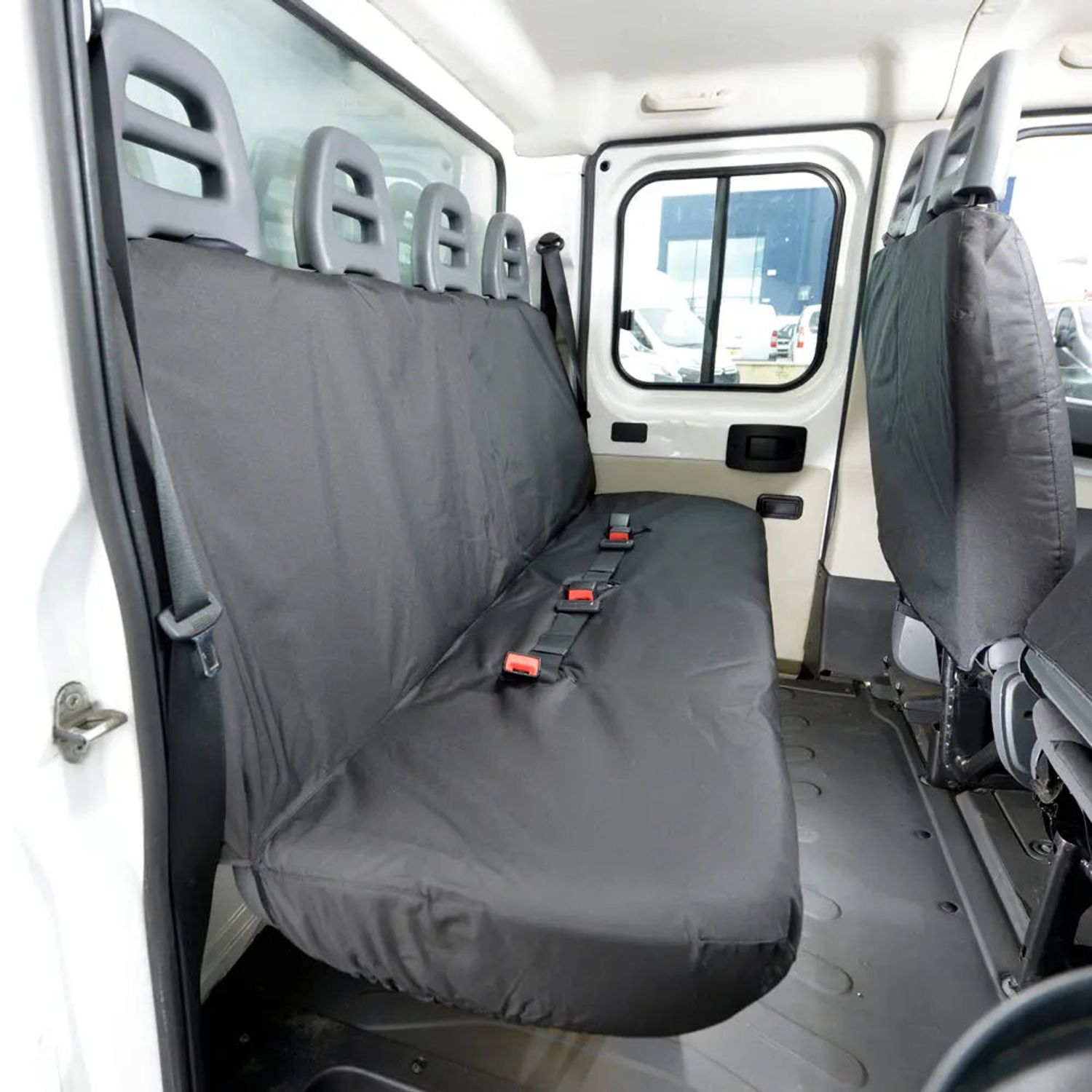 UK Custom Covers Peugeot Partner (2006-2022) Tailored PU Rear Seat Covers - Blac