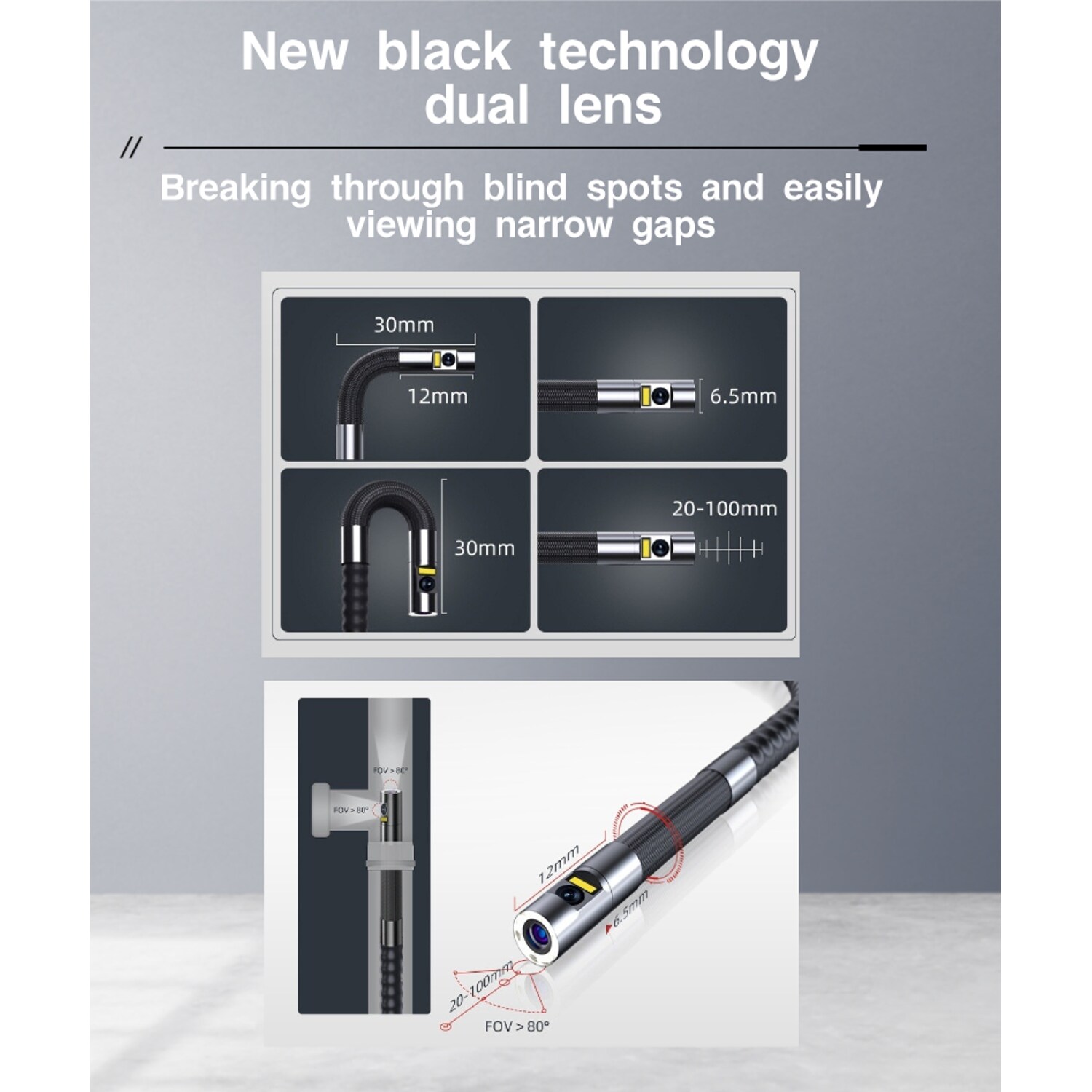 ATP Articulating Dual Lens Borescope with SD Card