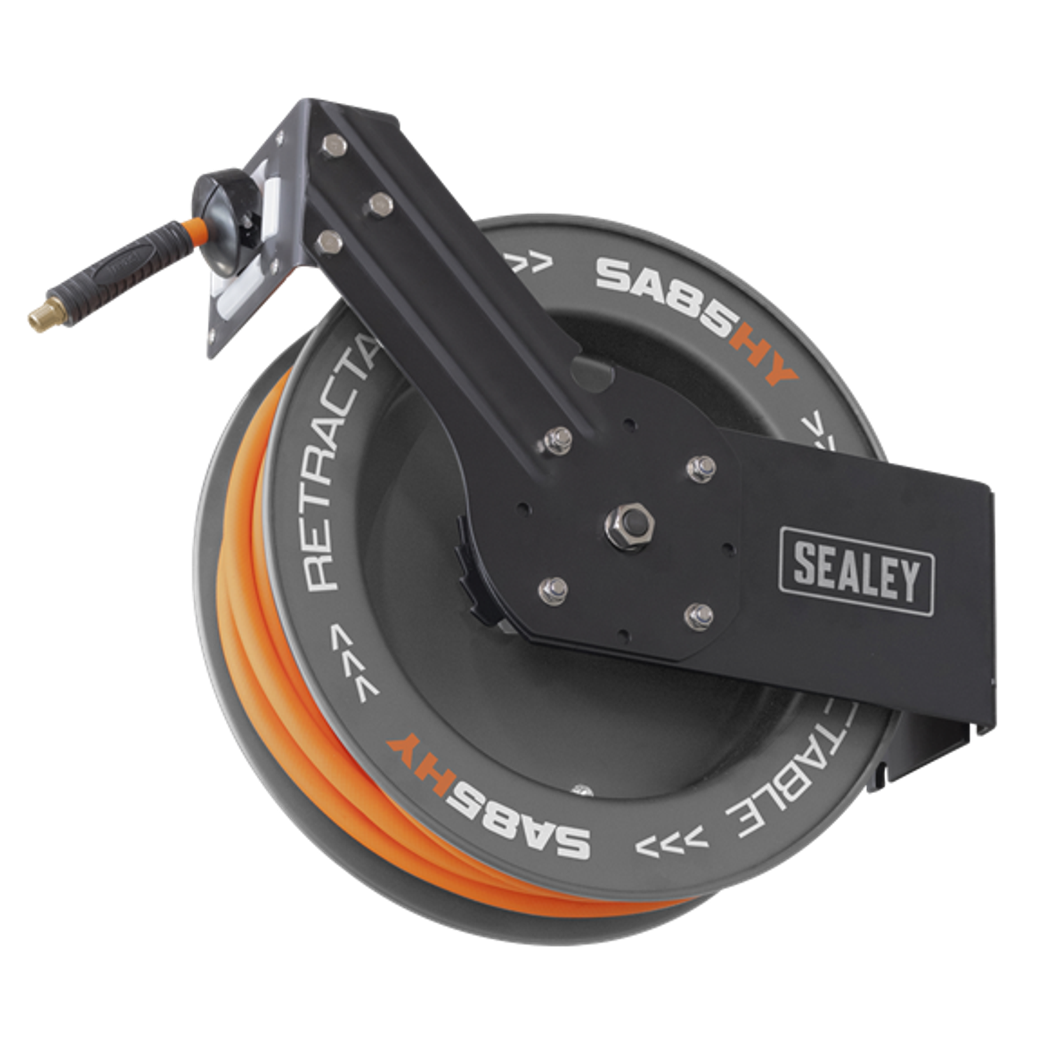 Sealey 20m Retractable High-Visibility Hybrid Air Hose with Steel Reel 10mm ID