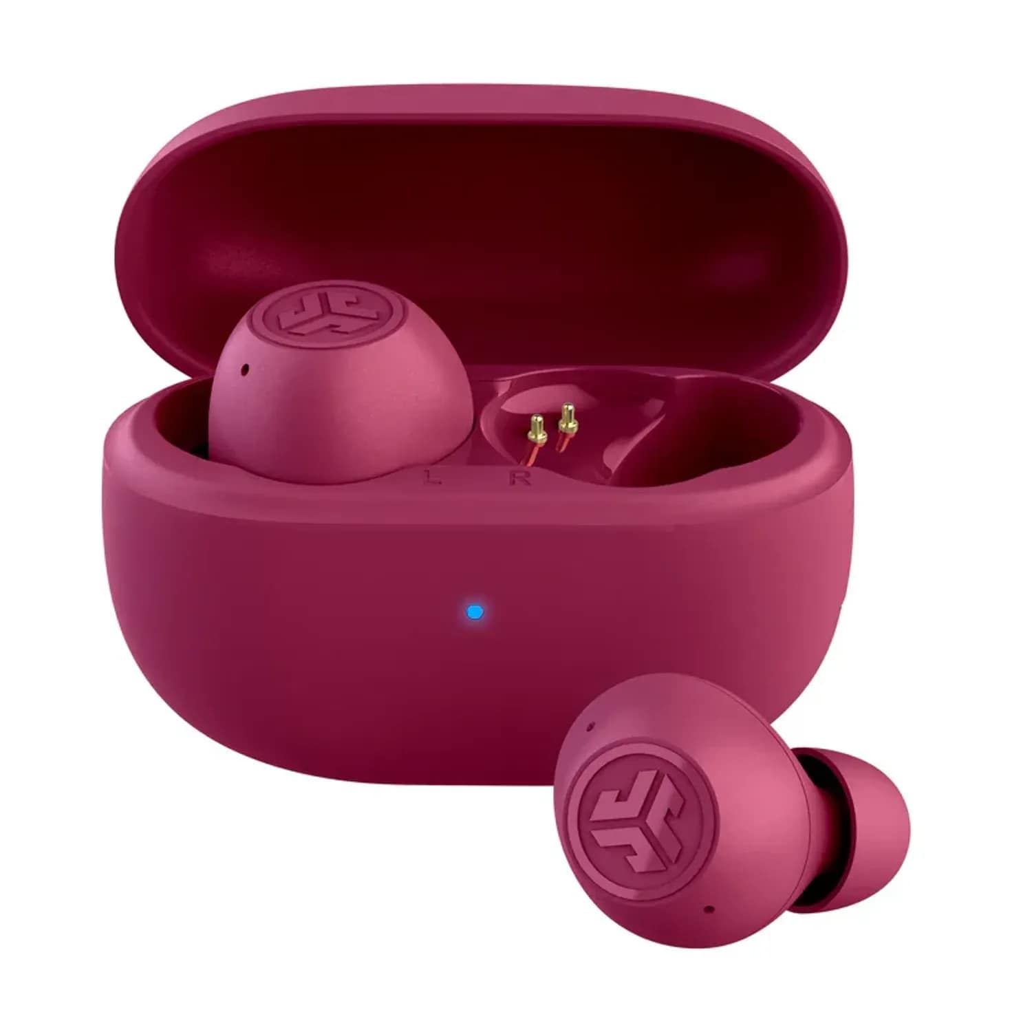 JLab Audio Go Pop Anc True Wireless Stereo Fuchsia Earbuds with Charging Case