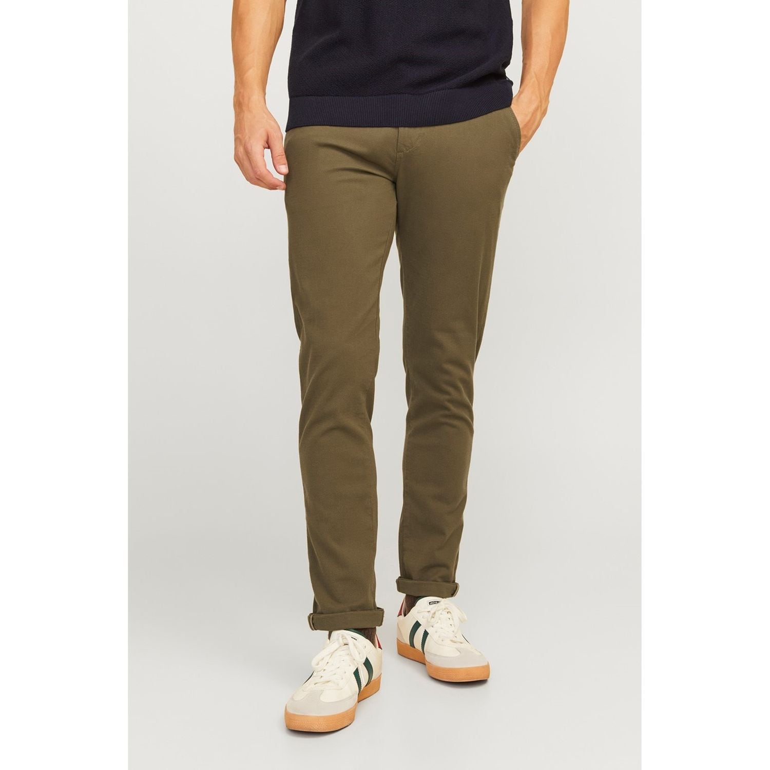Jack & Jones Slim Fit Olive Night Chinos for Male - Size 30