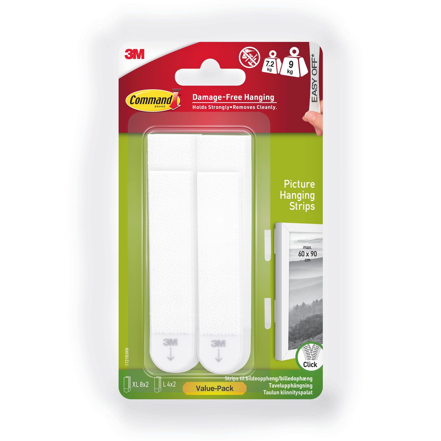 Command White Picture Hanging Strips Heavy Weight - Size Large/XL (Pack of 24)