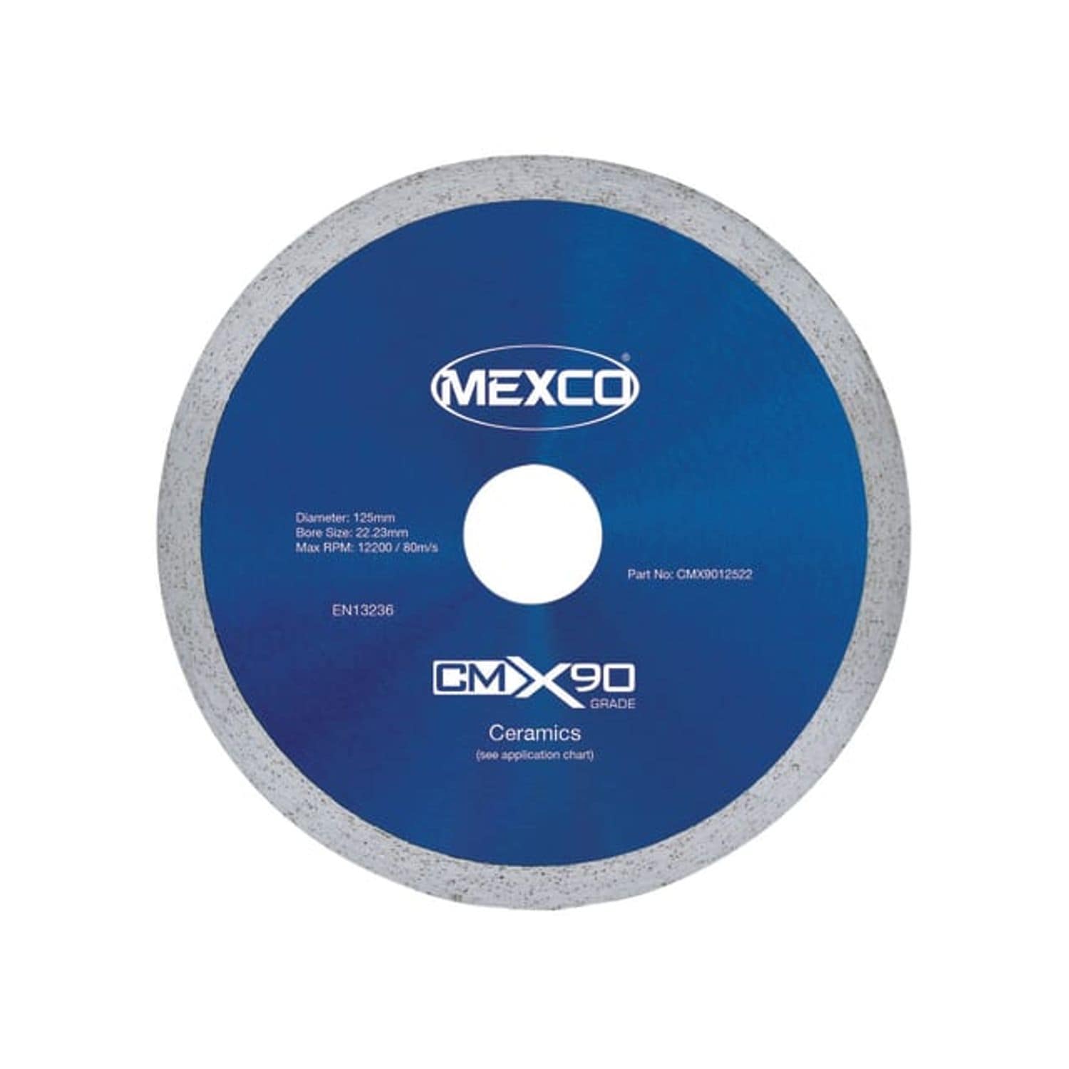 Mexco X90 Grade Ceramic Materials Diamond Blade 125 x 22mm