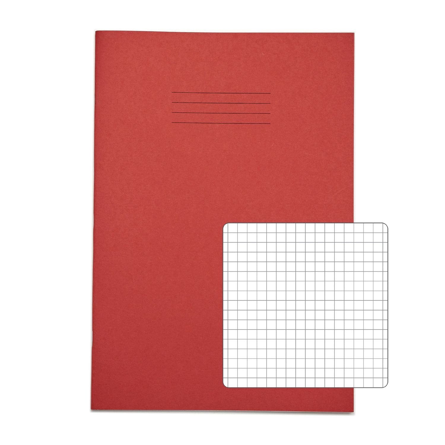 Rhino A4 Exercise Book 80 Page Squared S5 Red Pack of  50