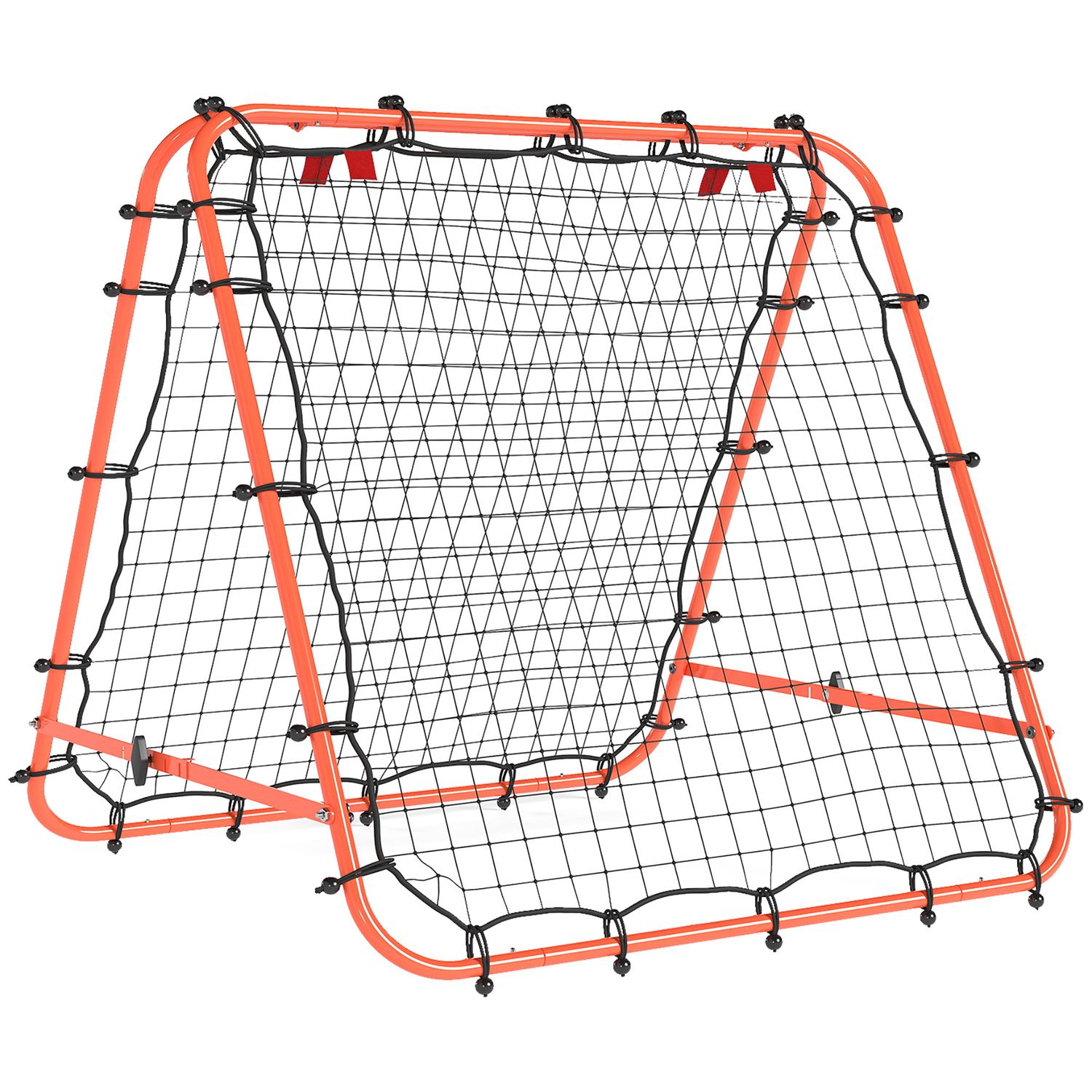 HOMCOM Rebounder Net Football Target Goal with Adjustable Angles - Orange