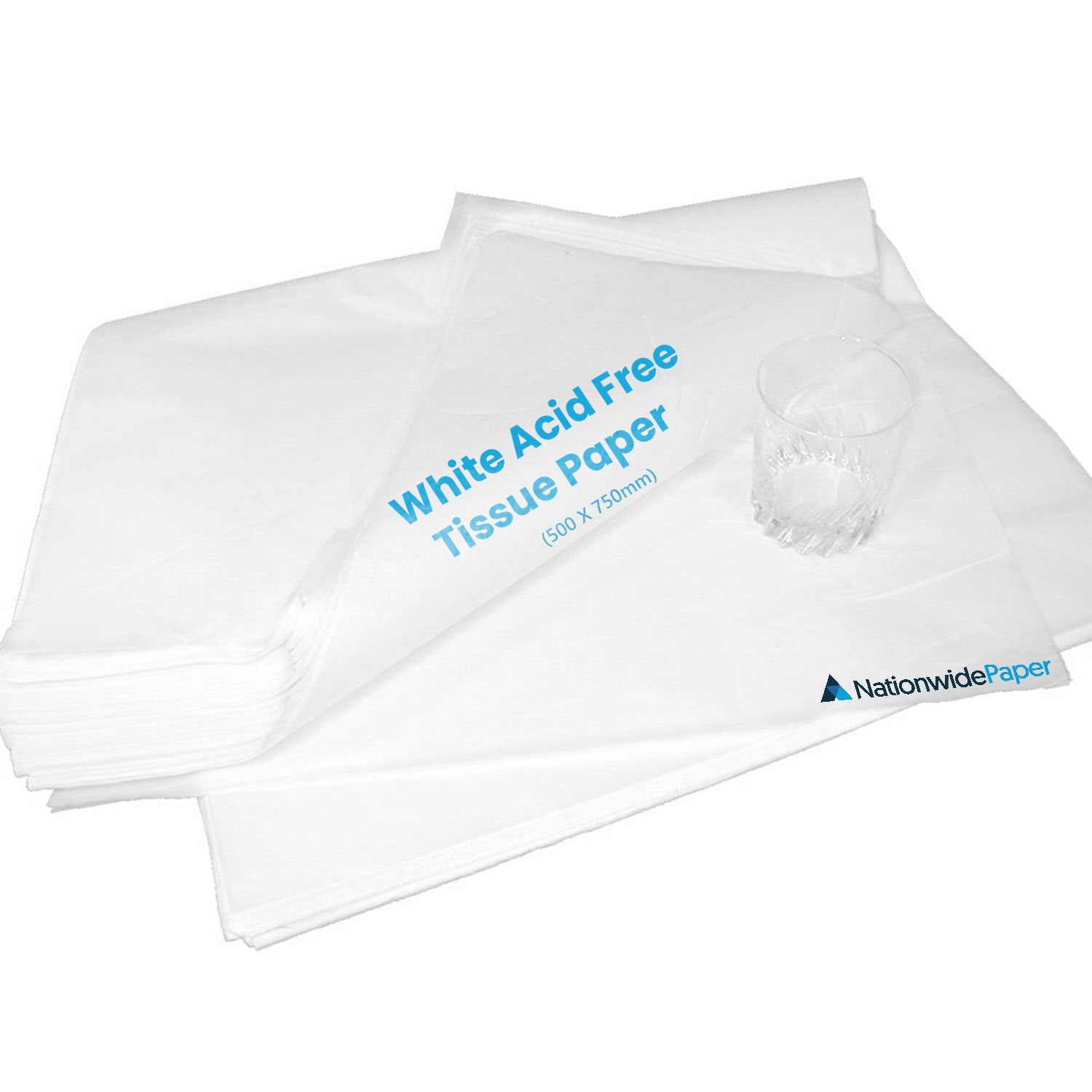 Nationwide Paper 500x750mm White Acid Free Tissue Paper Large Quality- you get 2