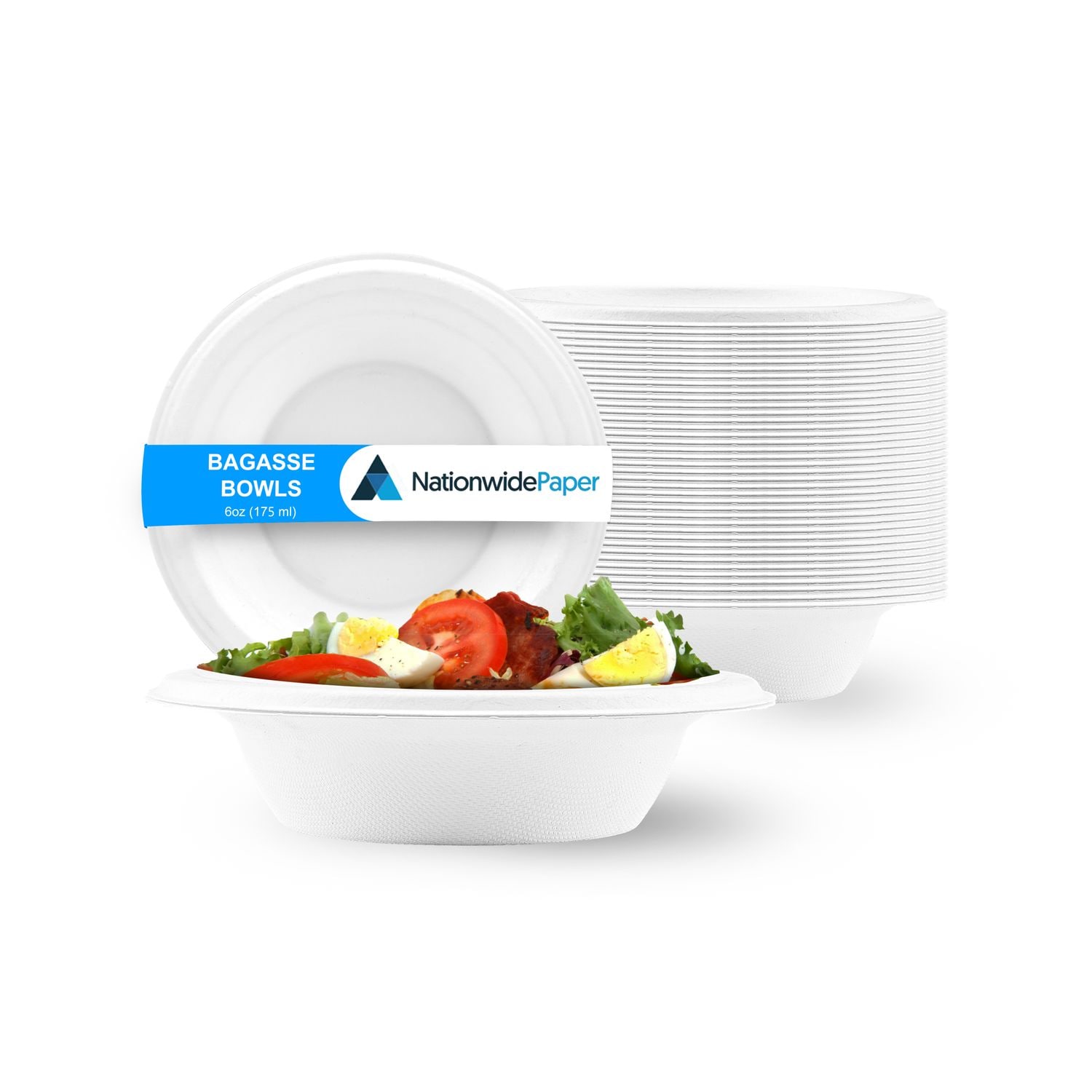 Nationwide Paper 6oz - 175ml Strong Paper Bowl Disposable Compostable- you get 2