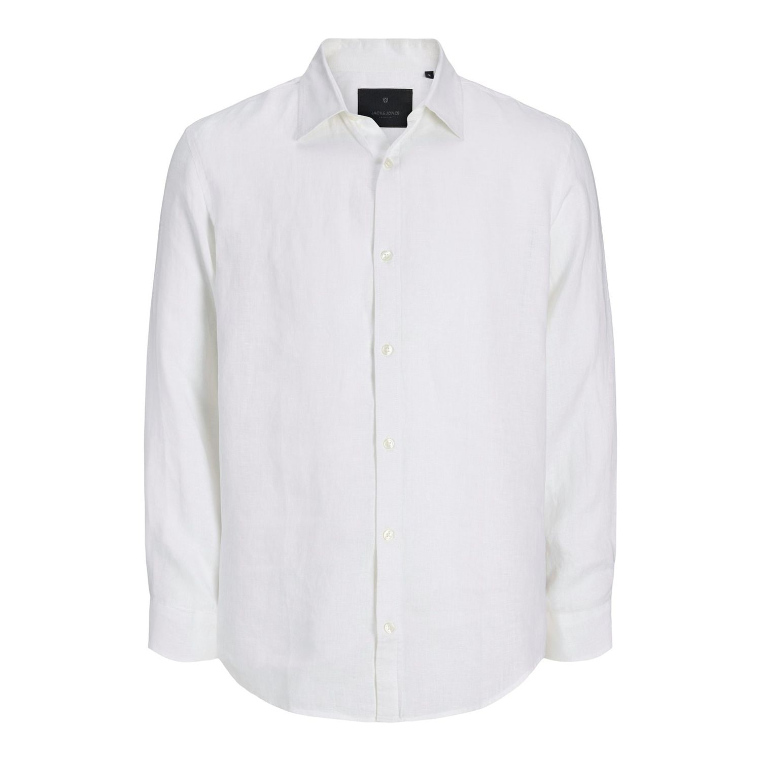 Jack & Jones Linen Shirt In Bright White Size Medium Male