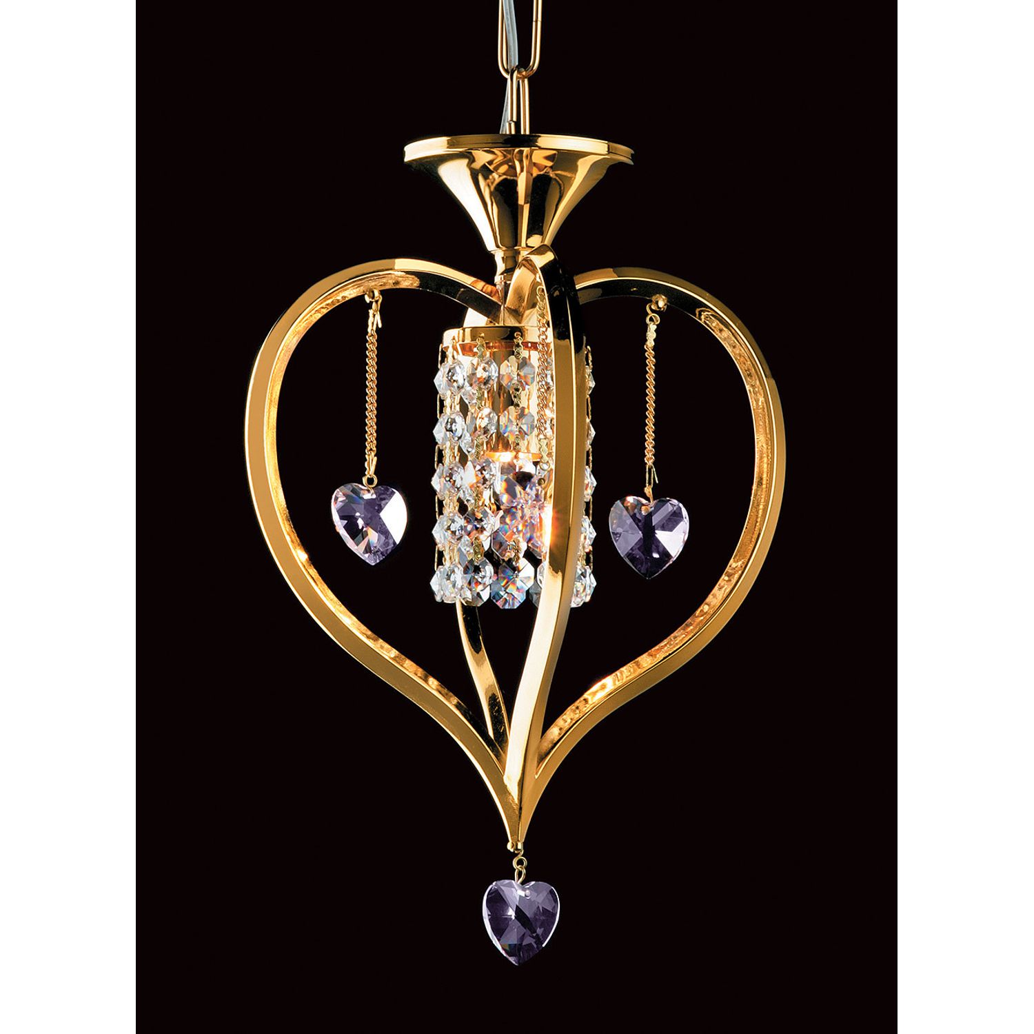 IMPEX Valentine Crystal Gold Pendant Ceiling Light