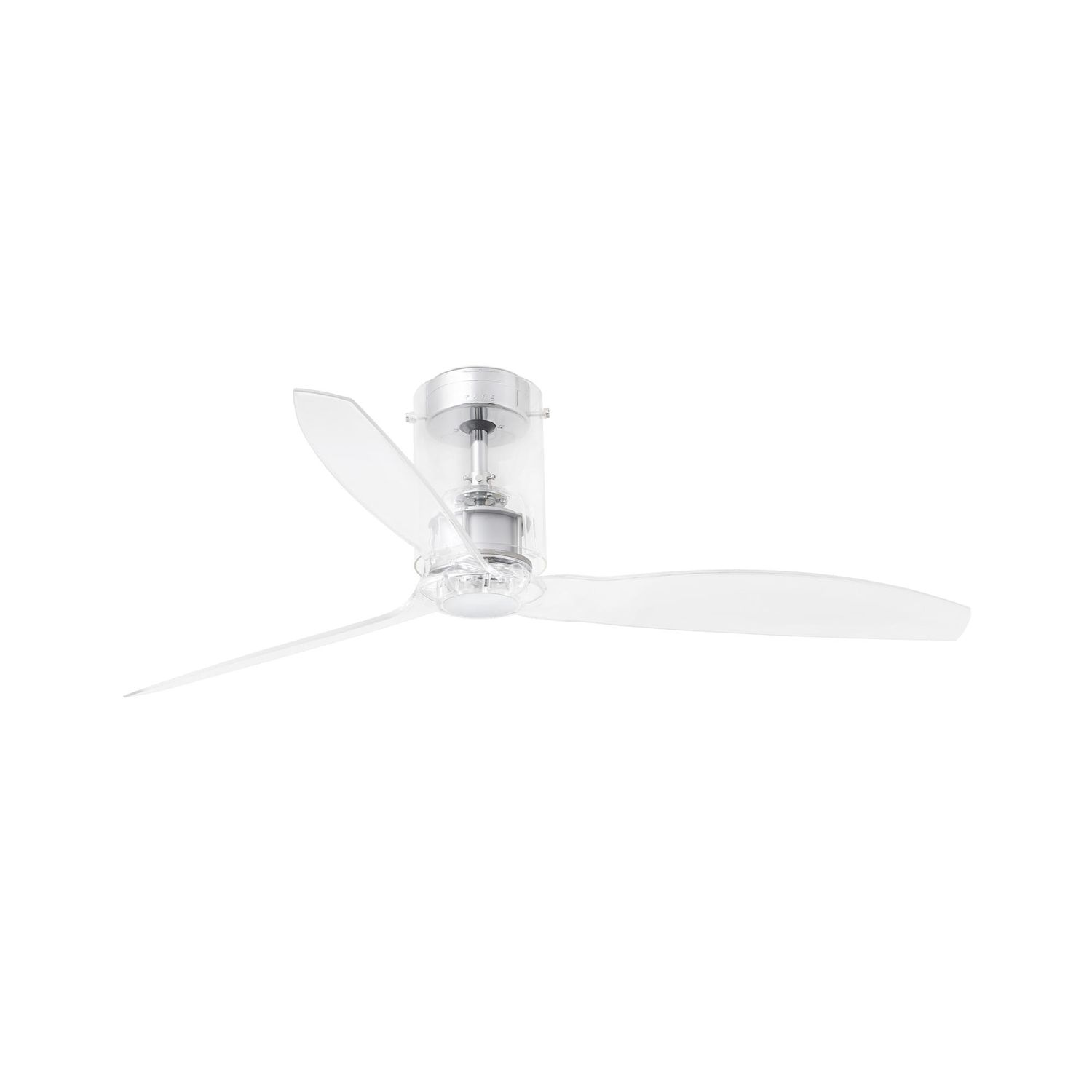 Faro Lighting Mini Tube Medium 3 Blade Ceiling Fan Chrome Transparent Wiz Smart