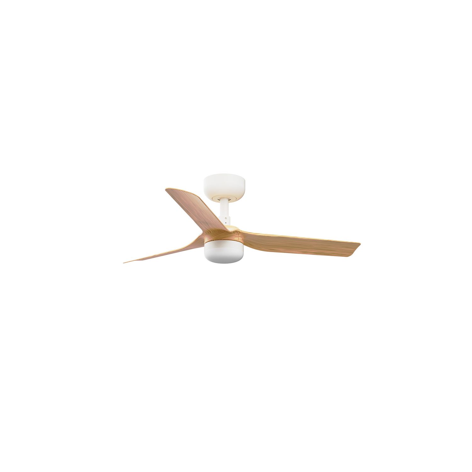 Faro Lighting Mini Punt Small 3 Blade Ceiling Fan Matt White Maple with Light 27
