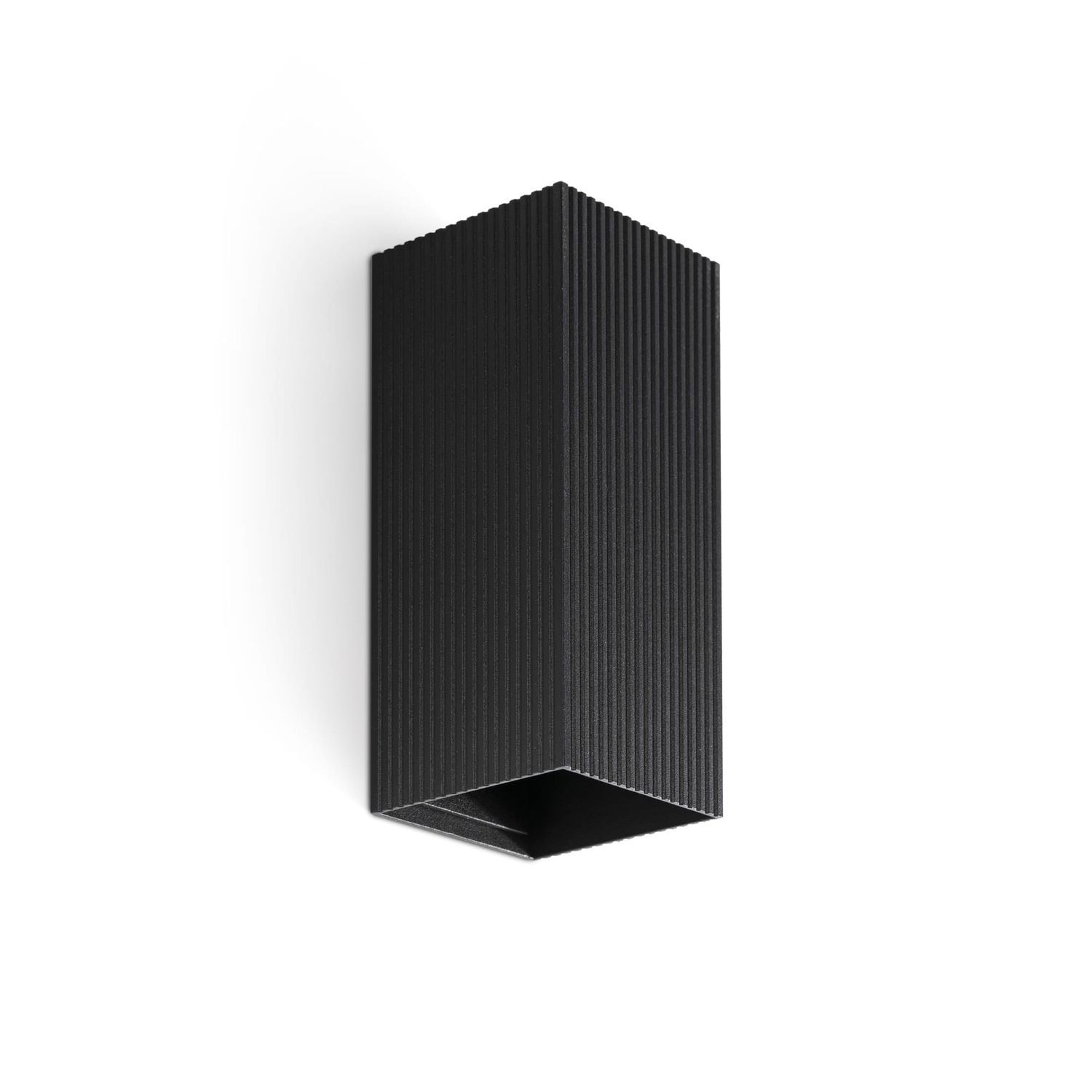 Faro Lighting Lune Square Fluted Up & Down Wall Lamp Black 2x GU10