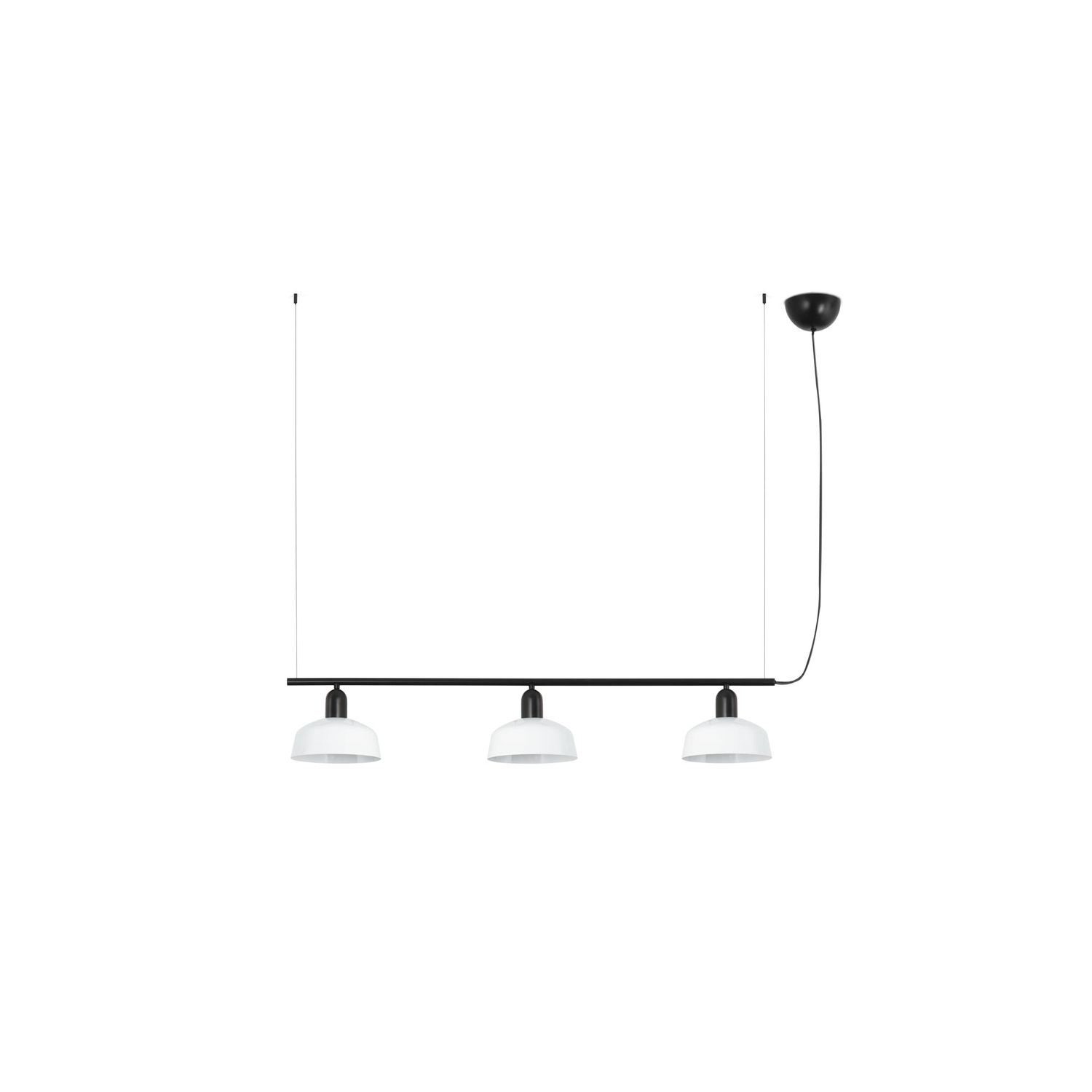 Faro Lighting Tatawin Small Bar Pendant Ceiling Light Black Gloss White 3x E27