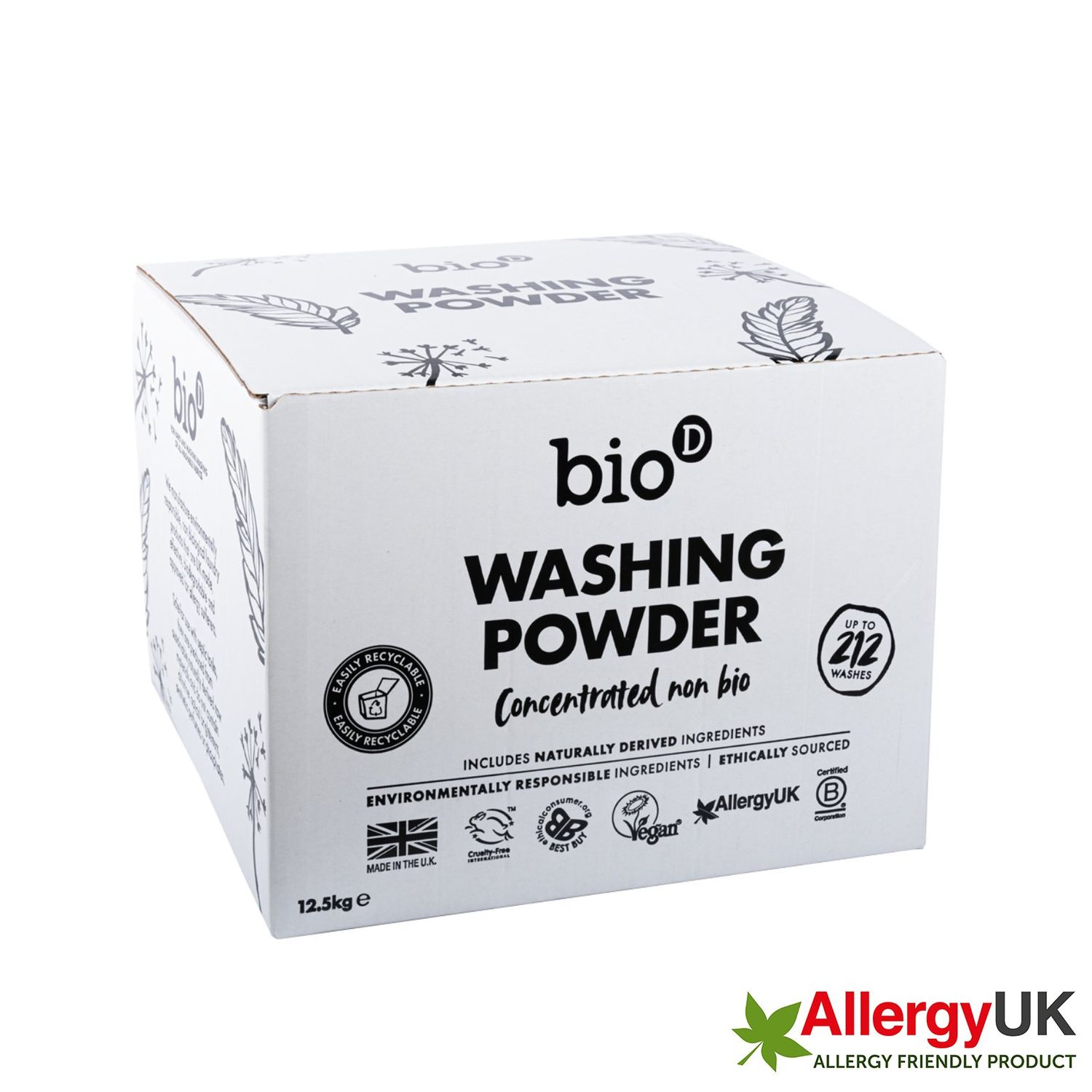 Bio-D Unscente Laundry Powder Non 12.5kg Pack BWP12A