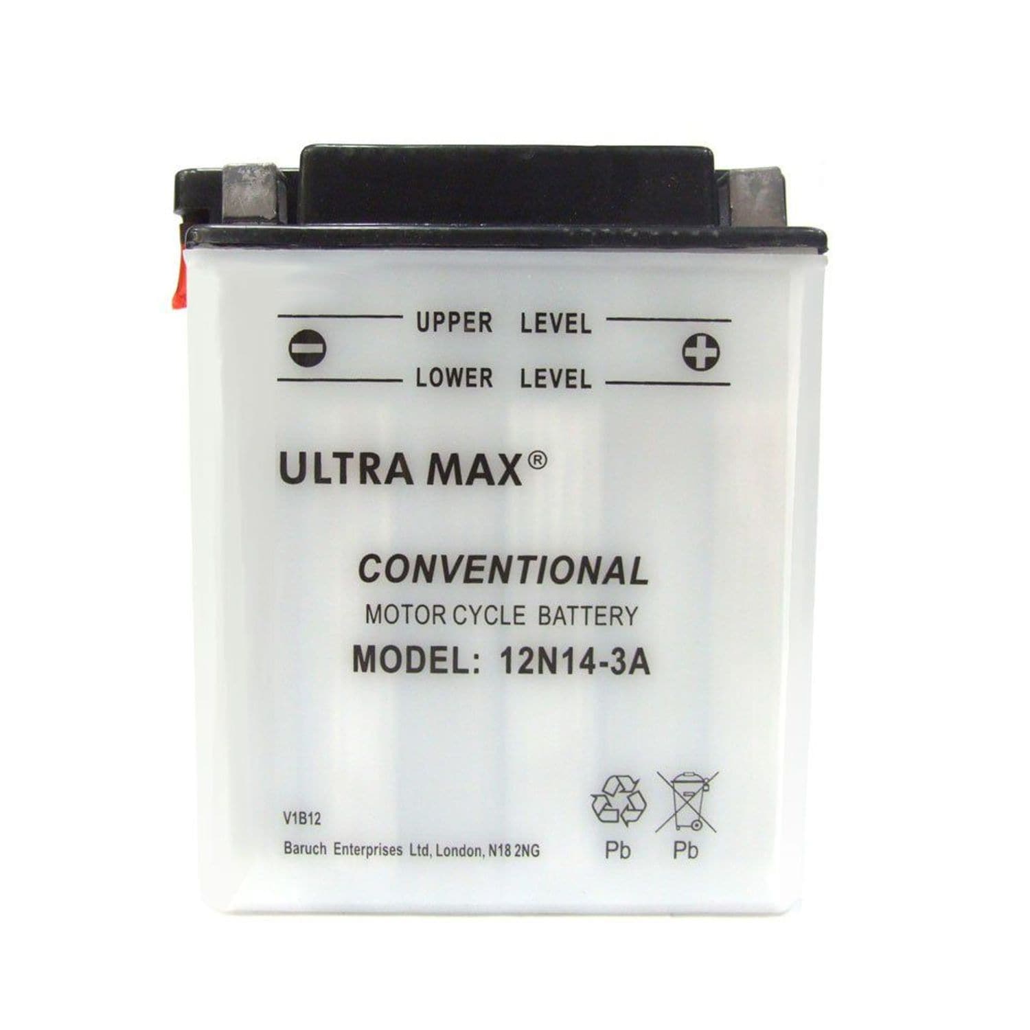 Ulltramax UltraMax 12N14-3A, 12v 14Ah Motorcycle Batteries  L 134mmX W 89mmX H 1