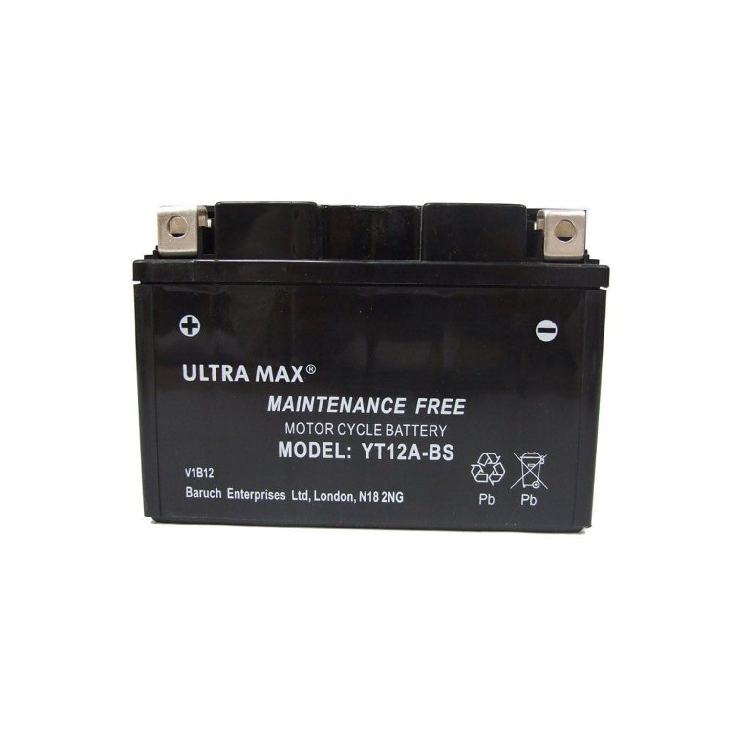 Ulltramax UltraMax YT12A-BS, 12v 10Ah Motorcycle Batteries  L 150mmX W 87mmX H 1