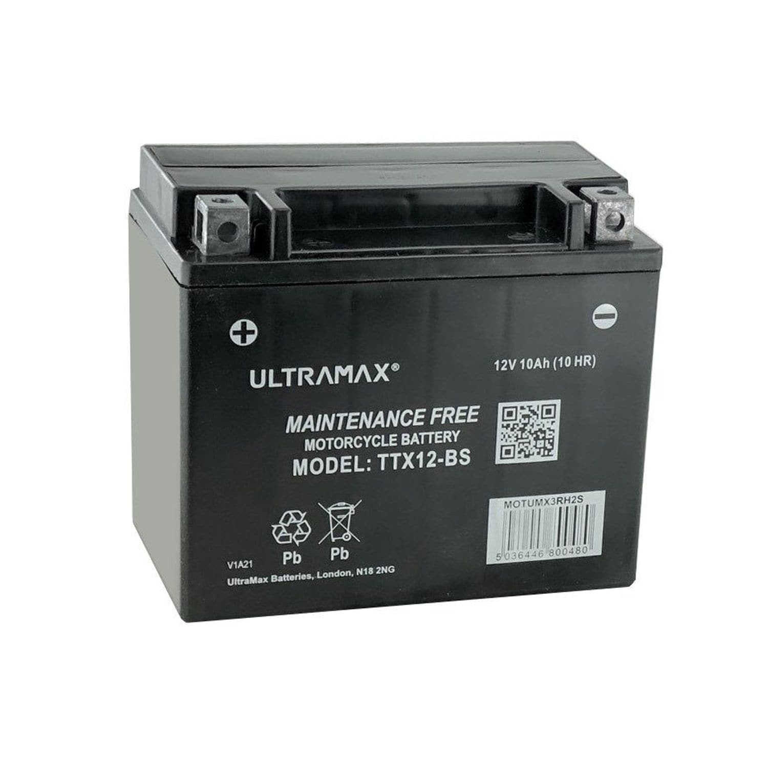 Ulltramax UltraMax TTX12-BS Replaces Yuasa YTX12-BSX, 12v 10Ah Motorcycle Batter