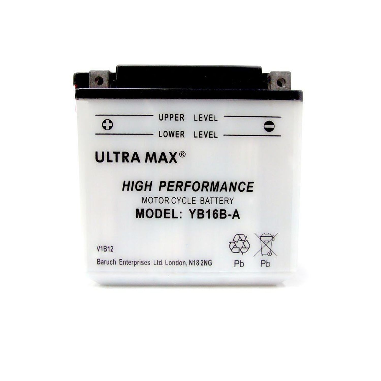 Ulltramax UltraMax Yumicron YB16B-A, 12v 16Ah Motorcycle Batteries  L 160mmX W 9