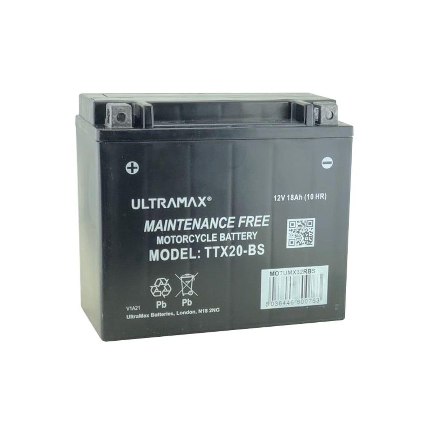Ulltramax UltraMax TTX20-BS Replaces Yuasa YTX20-BSX, 12v 18Ah Motorcycle Batter
