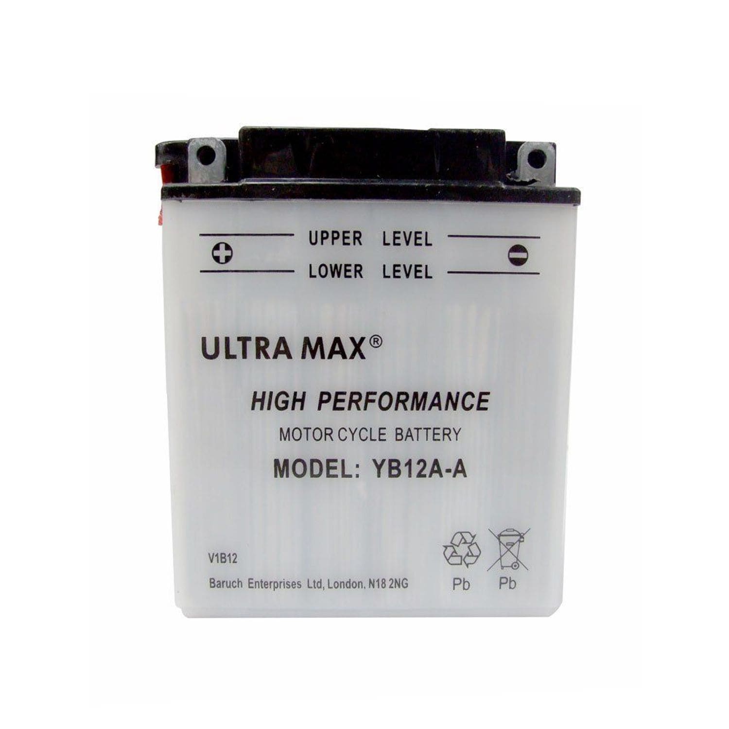 Ulltramax UltraMax Yumicron YB12A-A, 12v 12Ah Motorcycle Batteries  L 134mmX W 8