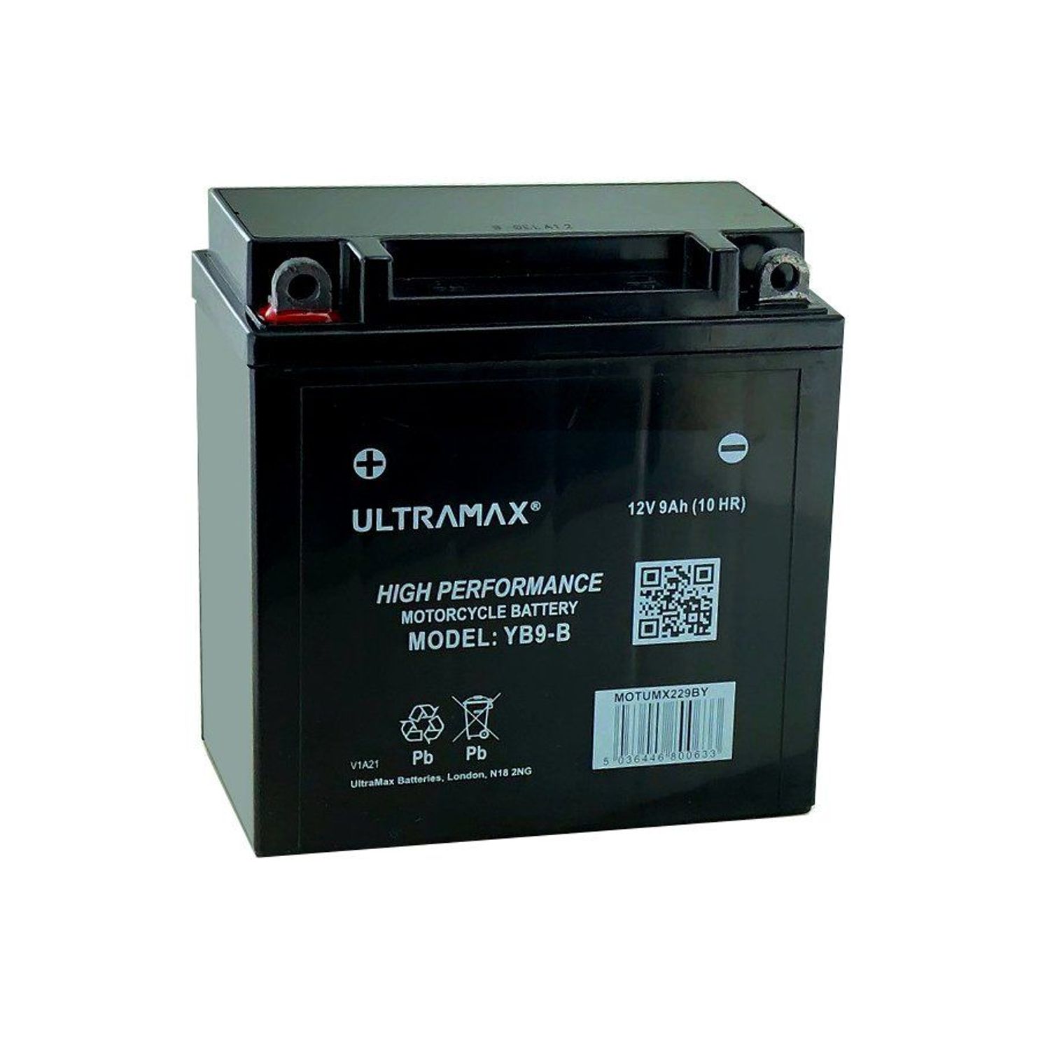 Ulltramax UltraMax Yumicron YB9-B, 12v 9Ah Motorcycle Batteries  L 135mmX W 75mm