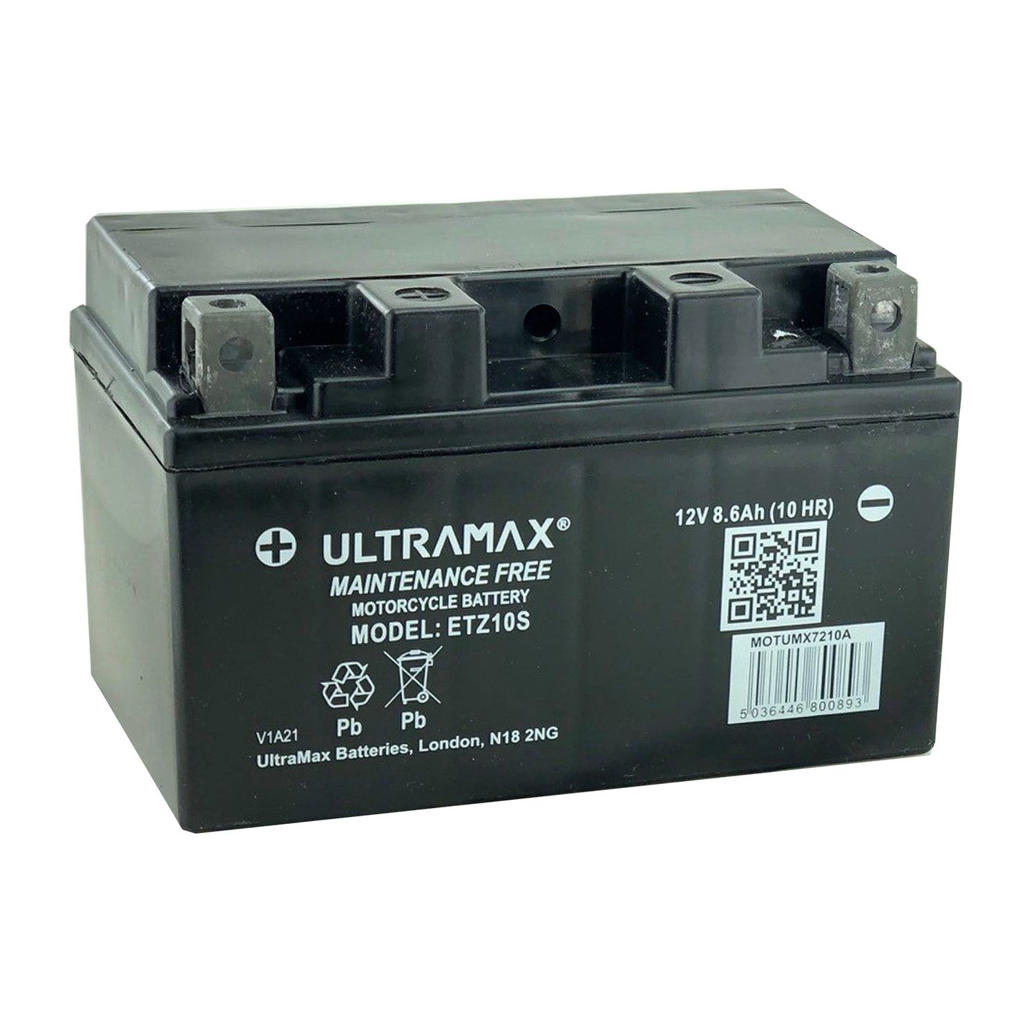 Ulltramax UltraMax ETZ10S Replaces Yuasa YTZ10SX, 12v 8.6Ah Motorcycle Batteries