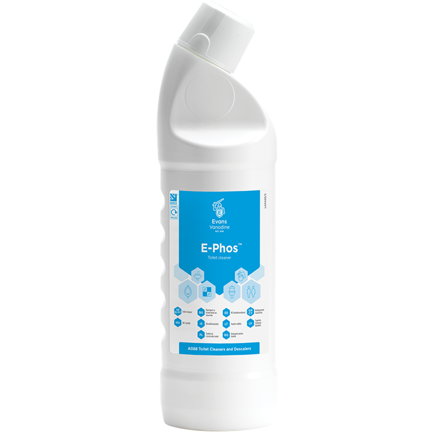Evans Vanodine EV A088 E-Phos Perfumed Cleaner Sanitizer 1 Litre (Pack of 6)