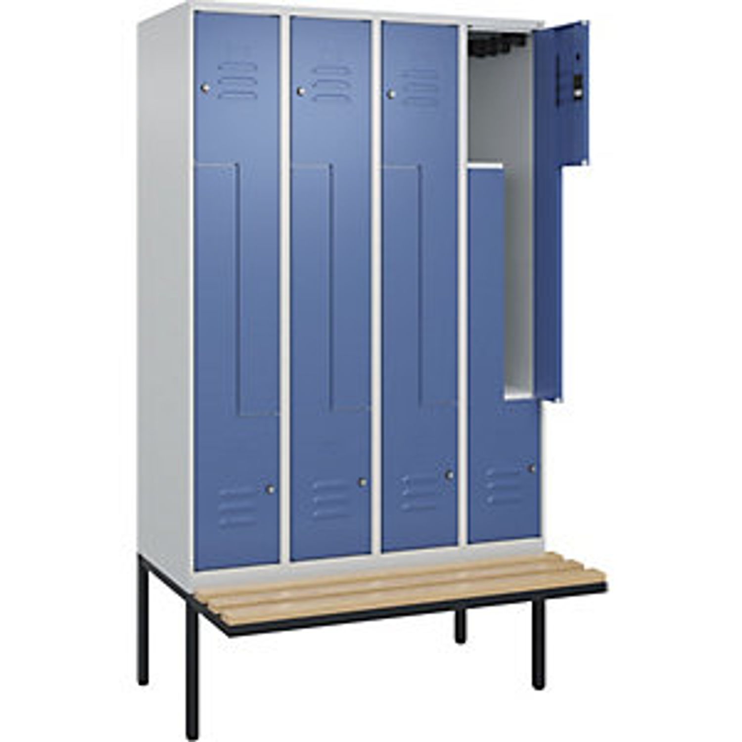 C&P Classic Plus Bench Seat Z Locker 4 Compartments Light Grey/distant Blue Cyli
