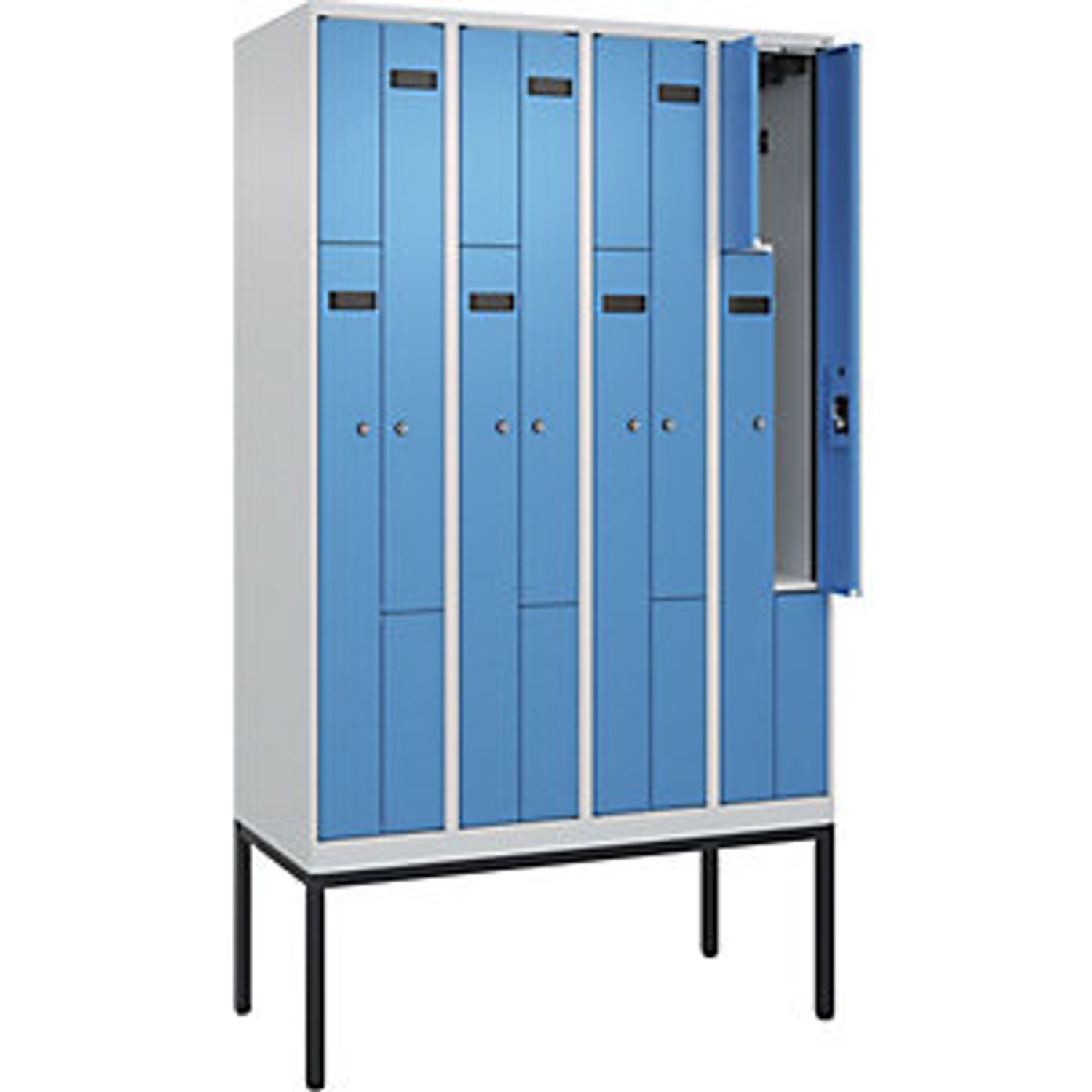 C&P Evolo Plus Z-locker 4 Compartments Light Grey/light Blue W 1200mm  8 Compart