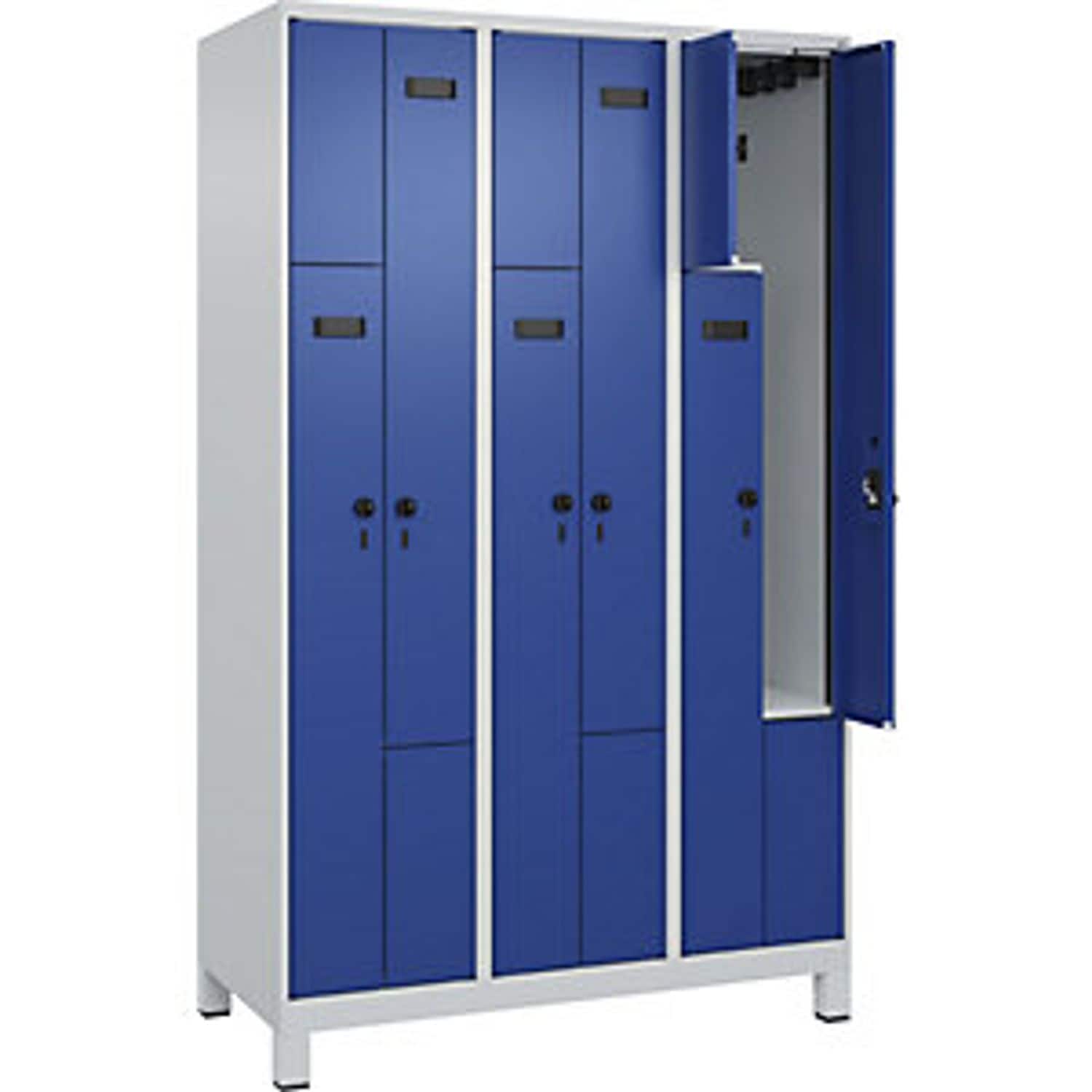 C&P Evolo Plus Z-locker 3 Compartments Light Grey/gentian Blue W 1200mm  6 Compa