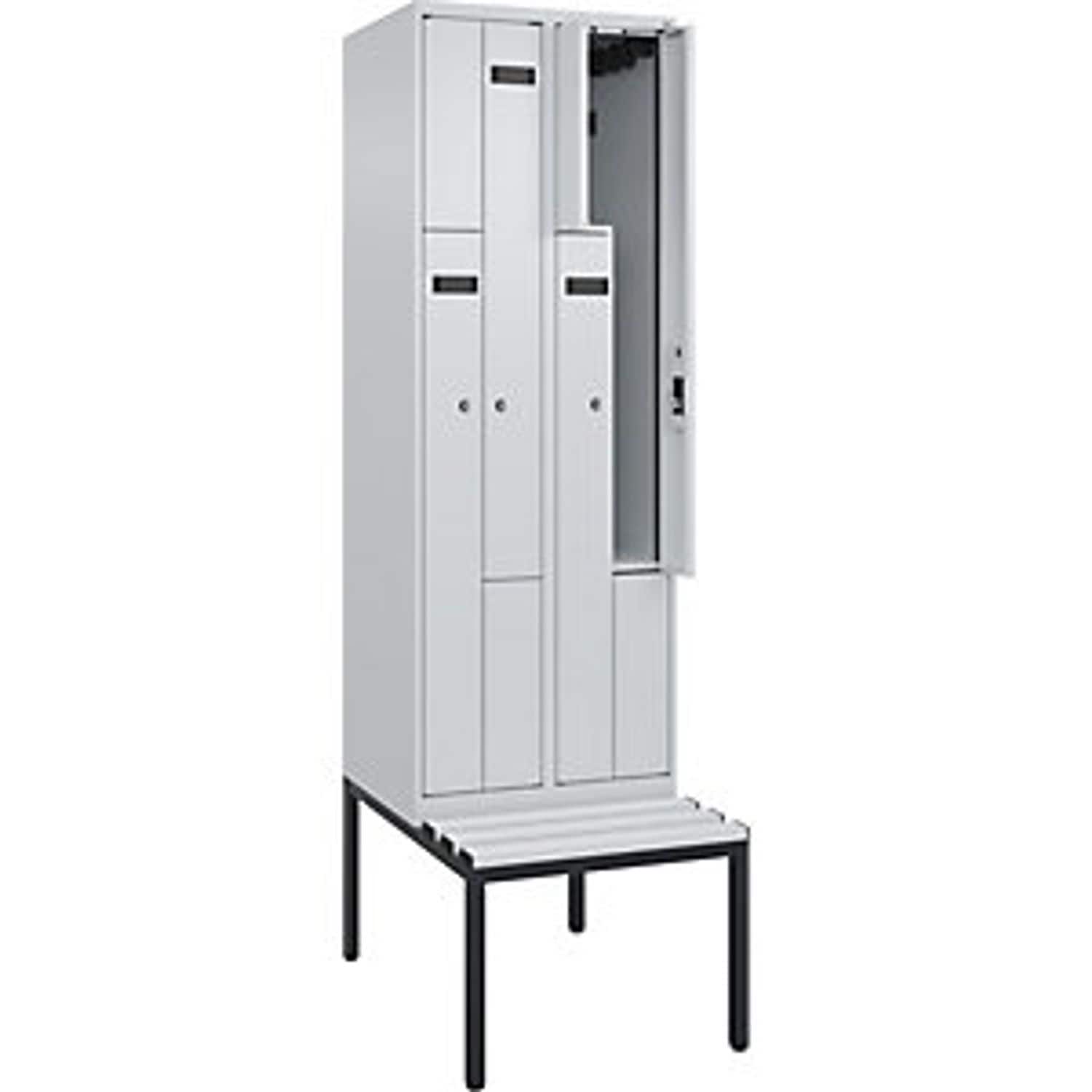 C&P Evolo Plus Bench Seat Z Locker 2 Compartments Light Grey/light Grey W 600mm
