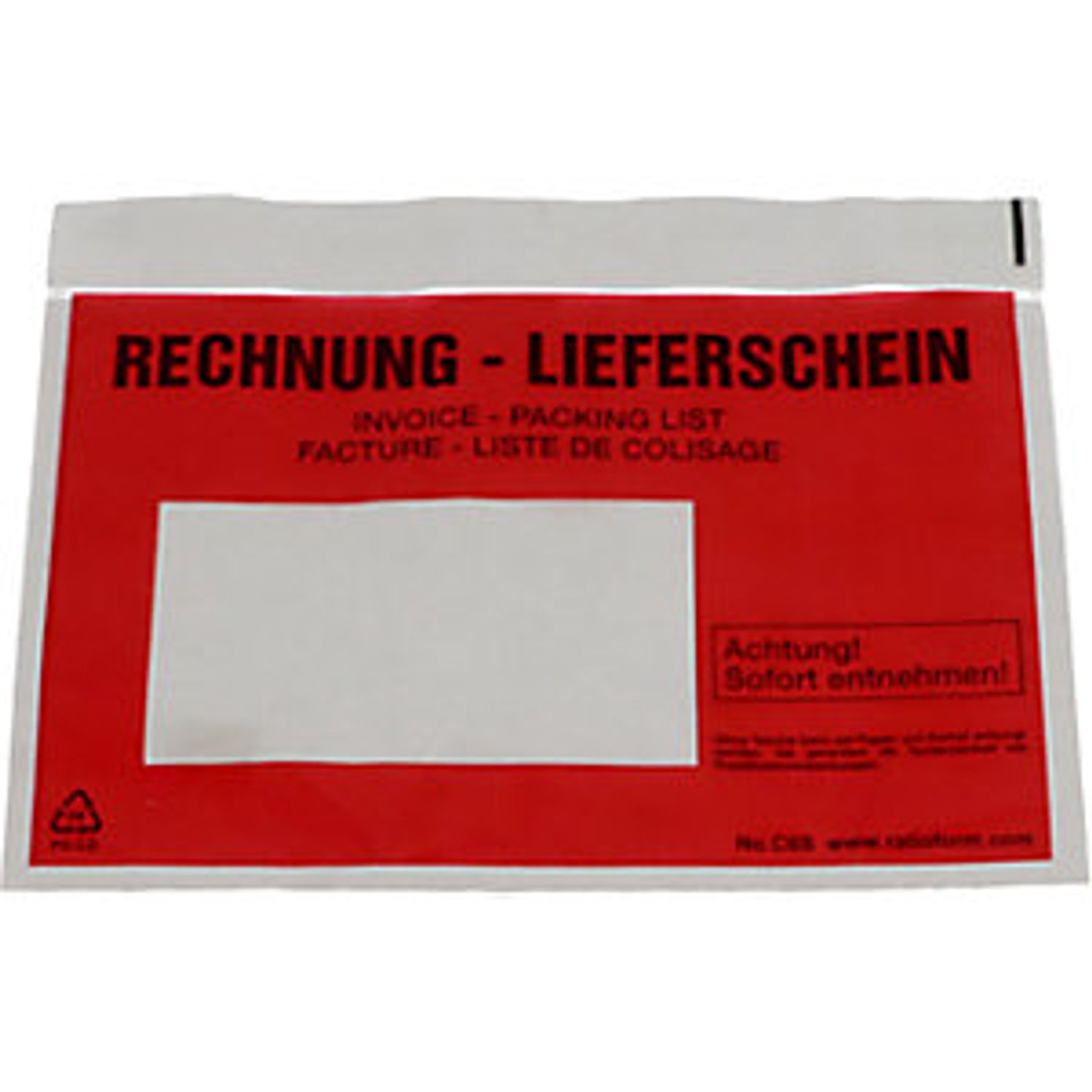 TAKKT Premium Light Document Pouches with Vision Panel Packing List - Invoice Im