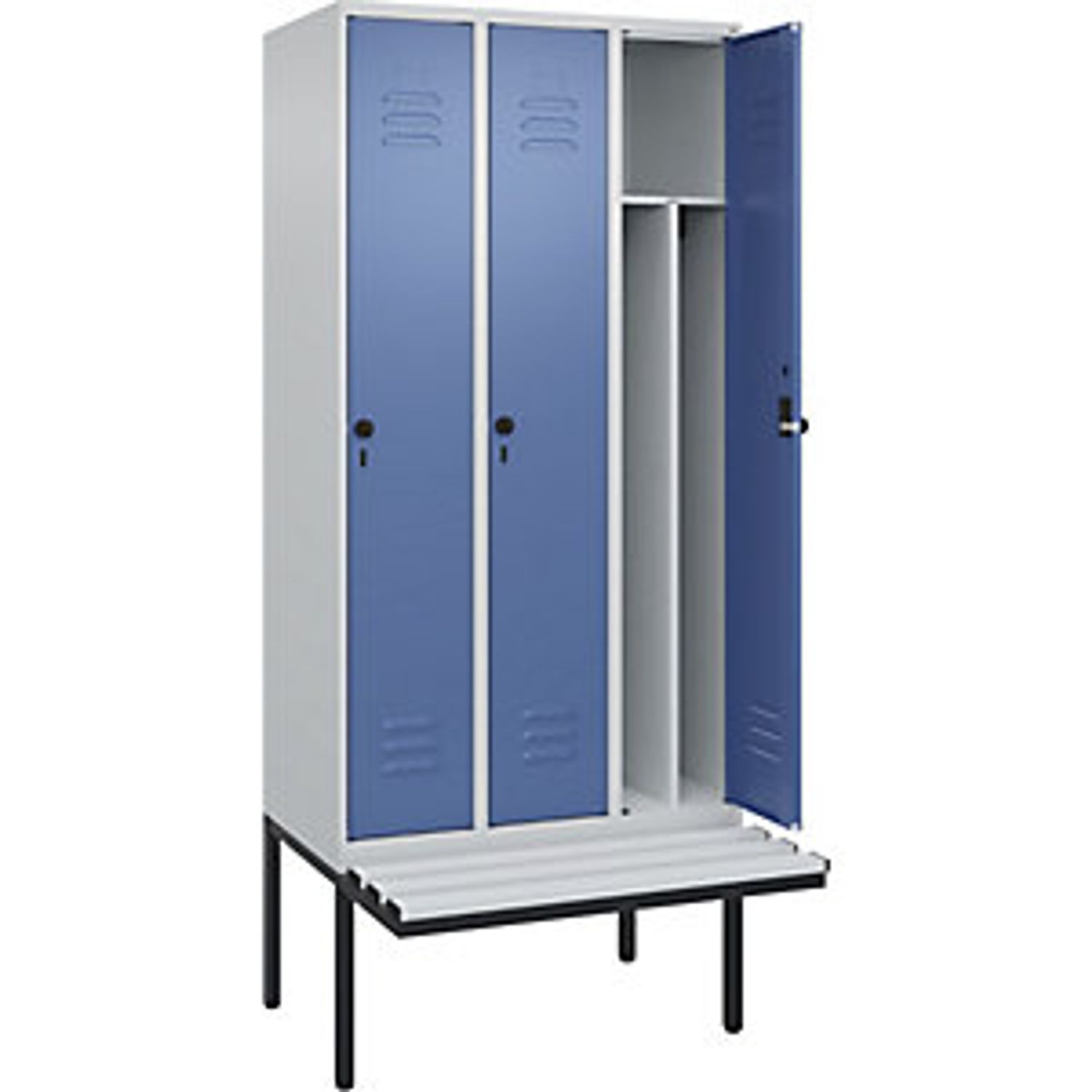 C&P Classic Plus Clean and Dirty Bench Seat Clothes Locker Narrow 3 Compartments
