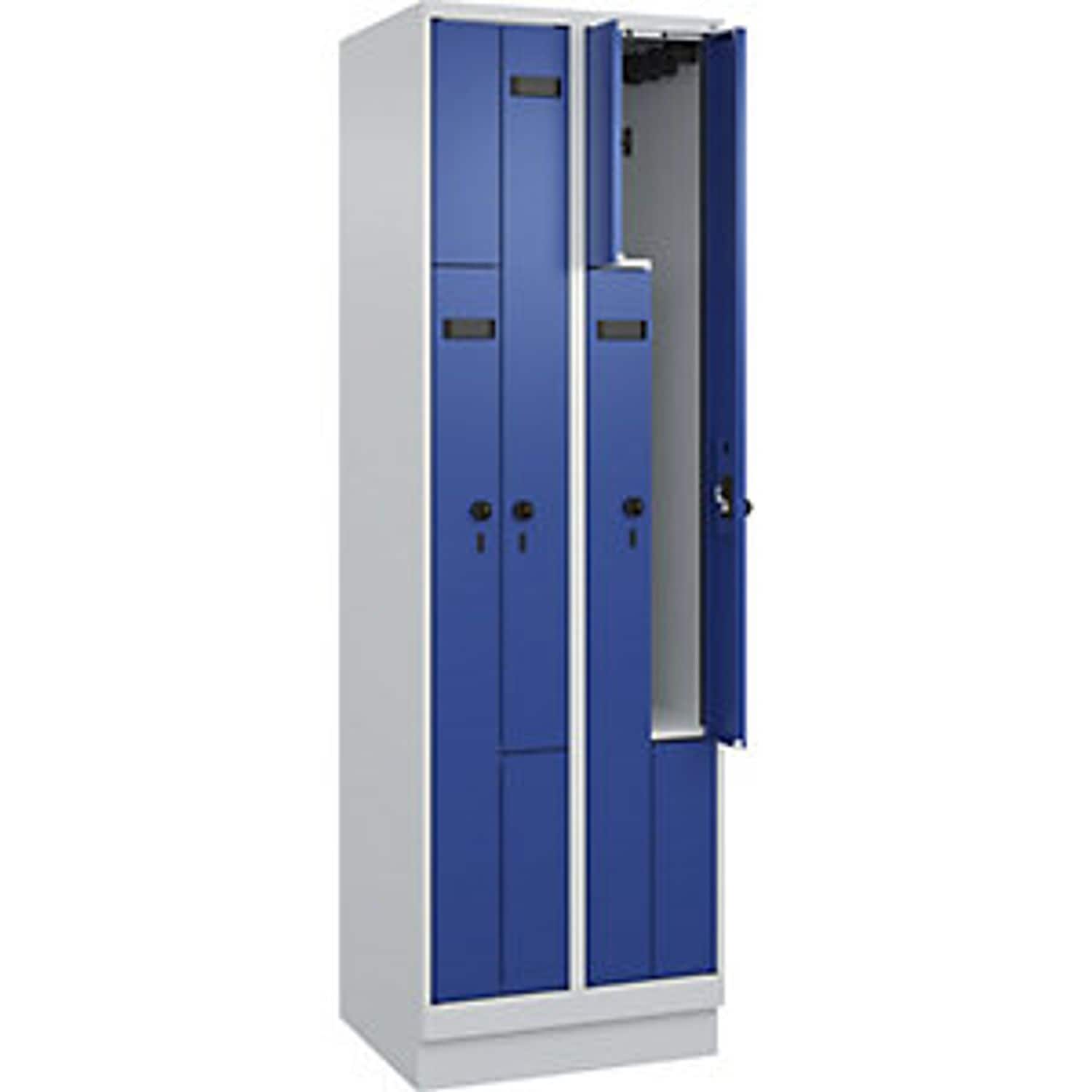 C&P Evolo Plus Z-locker 2 Compartments Light Grey/gentian Blue W 600mm  4 Compar