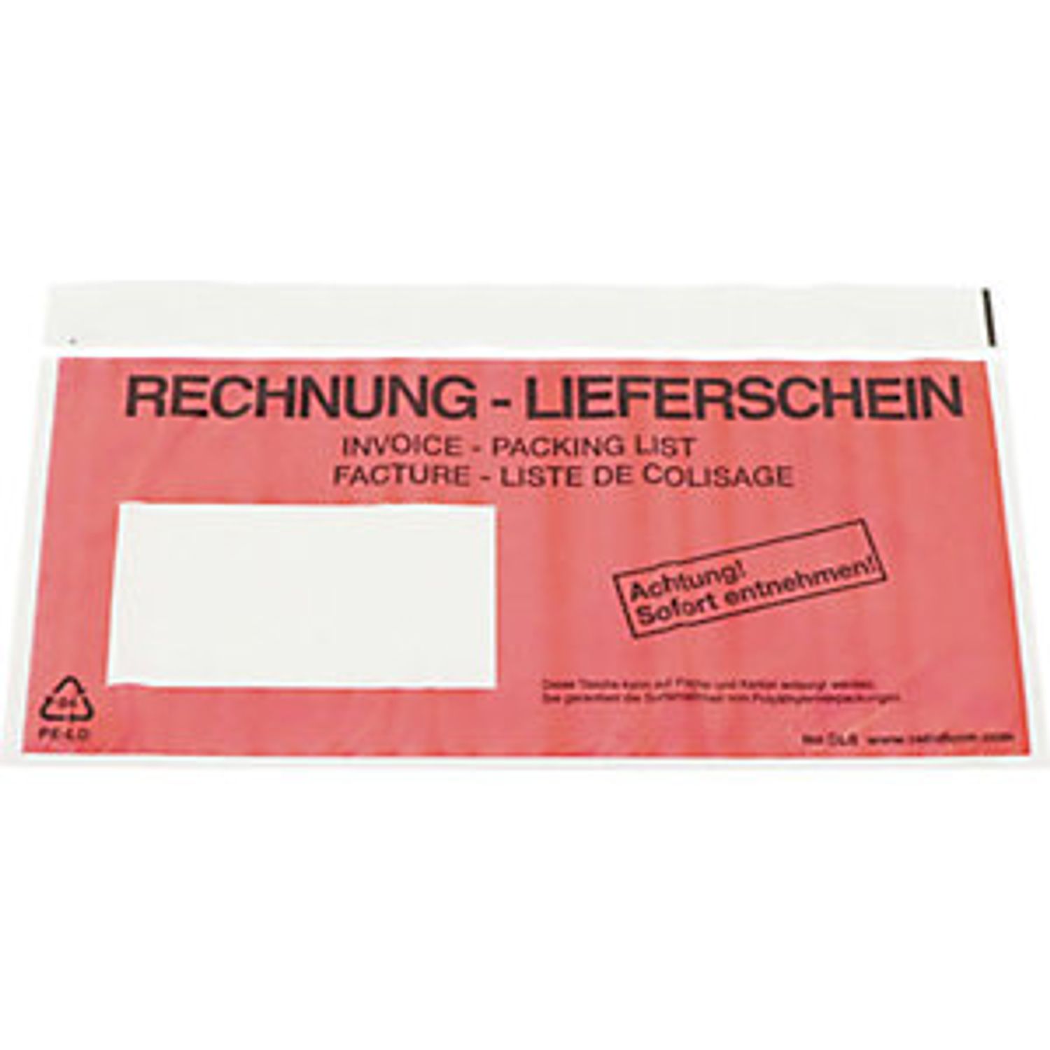 TAKKT Premium Light Document Pouches with Vision Panel Packing List Invoice Impr