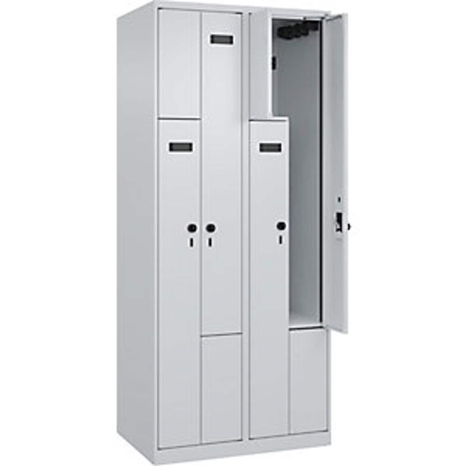 C&P Evolo Plus Z-locker 2 Compartments Light Grey W 800mm  4 Compartments with F