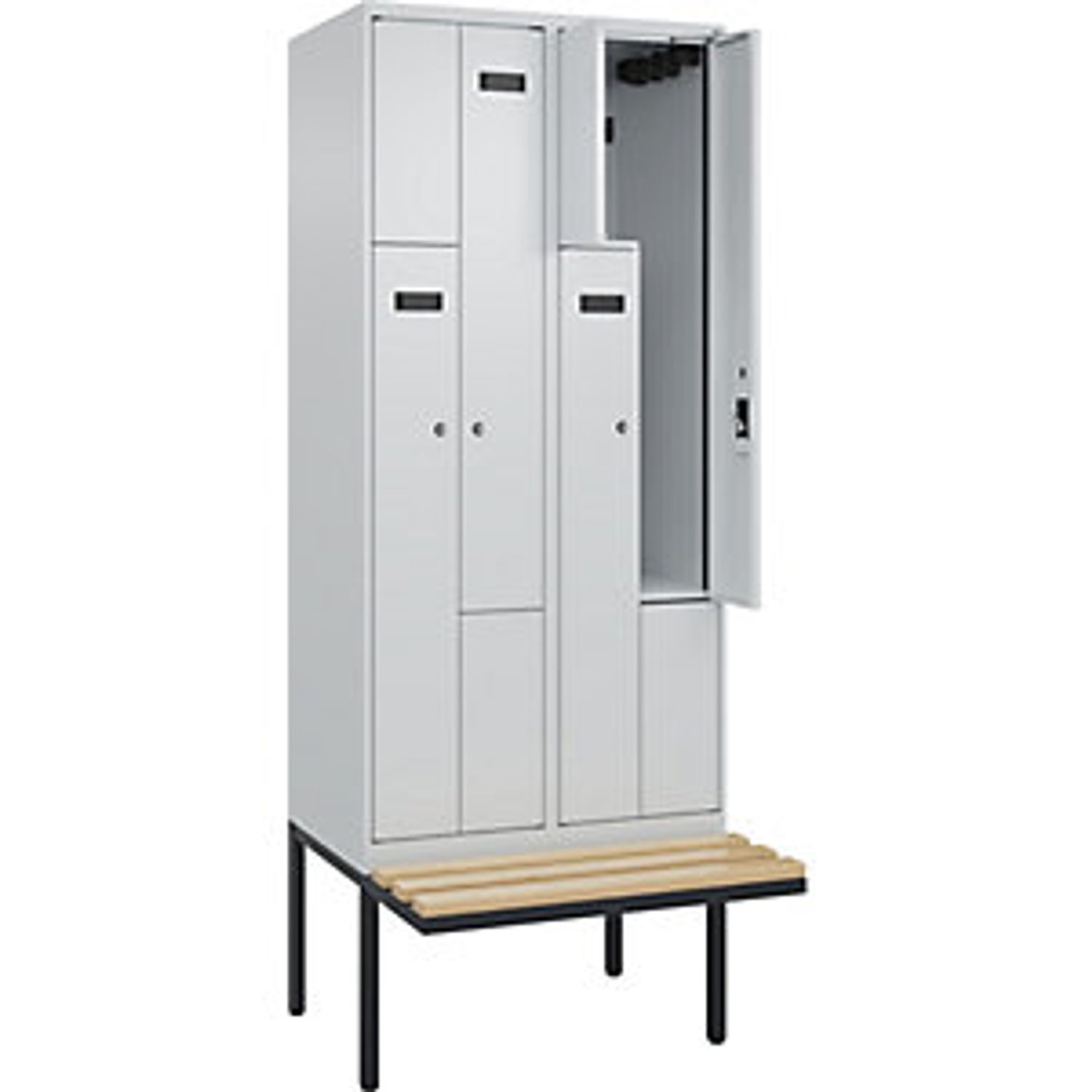 C&P Evolo Plus Bench Seat Z Locker 2 Compartments Light Grey/light Grey W 800mm