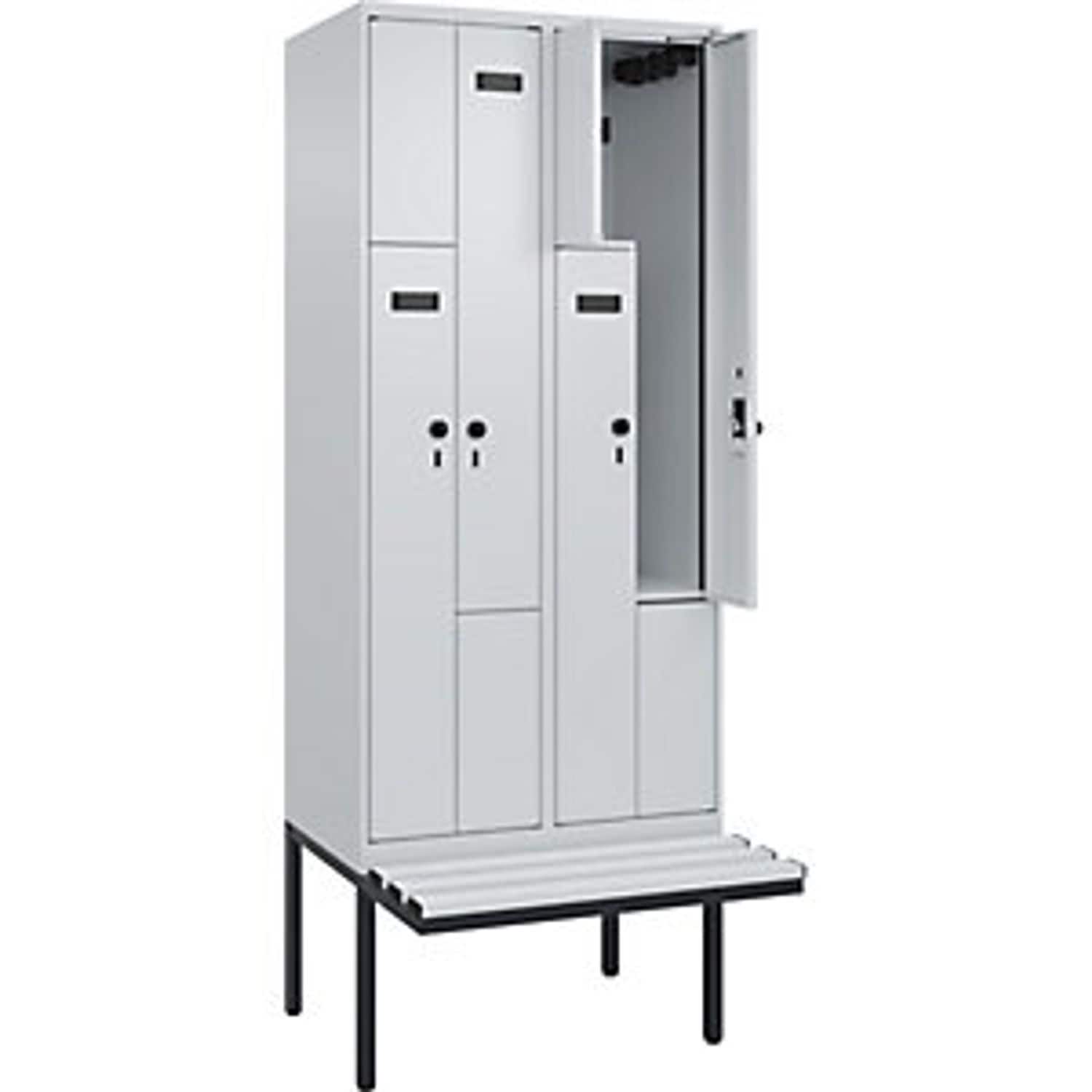 C&P Evolo Plus Bench Seat Z Locker 2 Compartments Light Grey/light Grey W 800mm