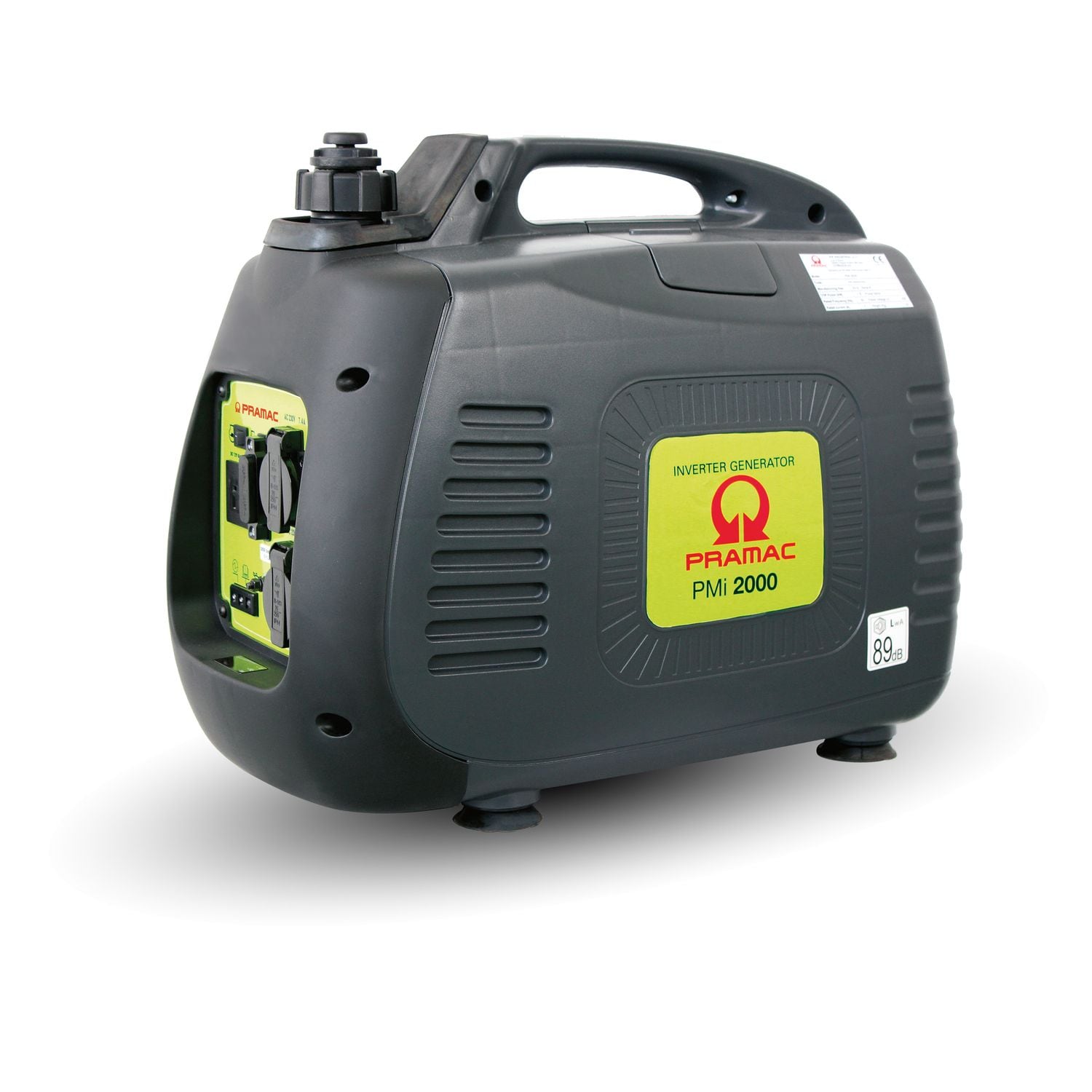 PRAMAC PMi2000 Single Phase Generator 230V 50Hz Hand Start/Petrol Stage V Grey -