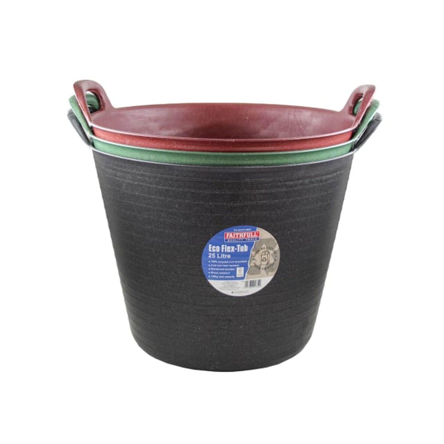 Faithfull Eco Flex Tub 25 Litre Triple Pack