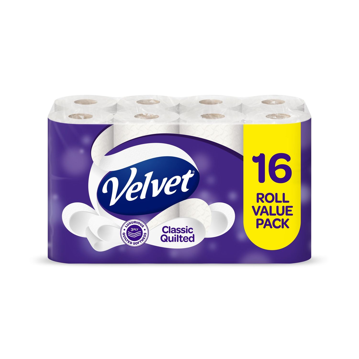 Velvet Classic Quilted 3 Ply Toilet Rolls FSC (Pack of 16)