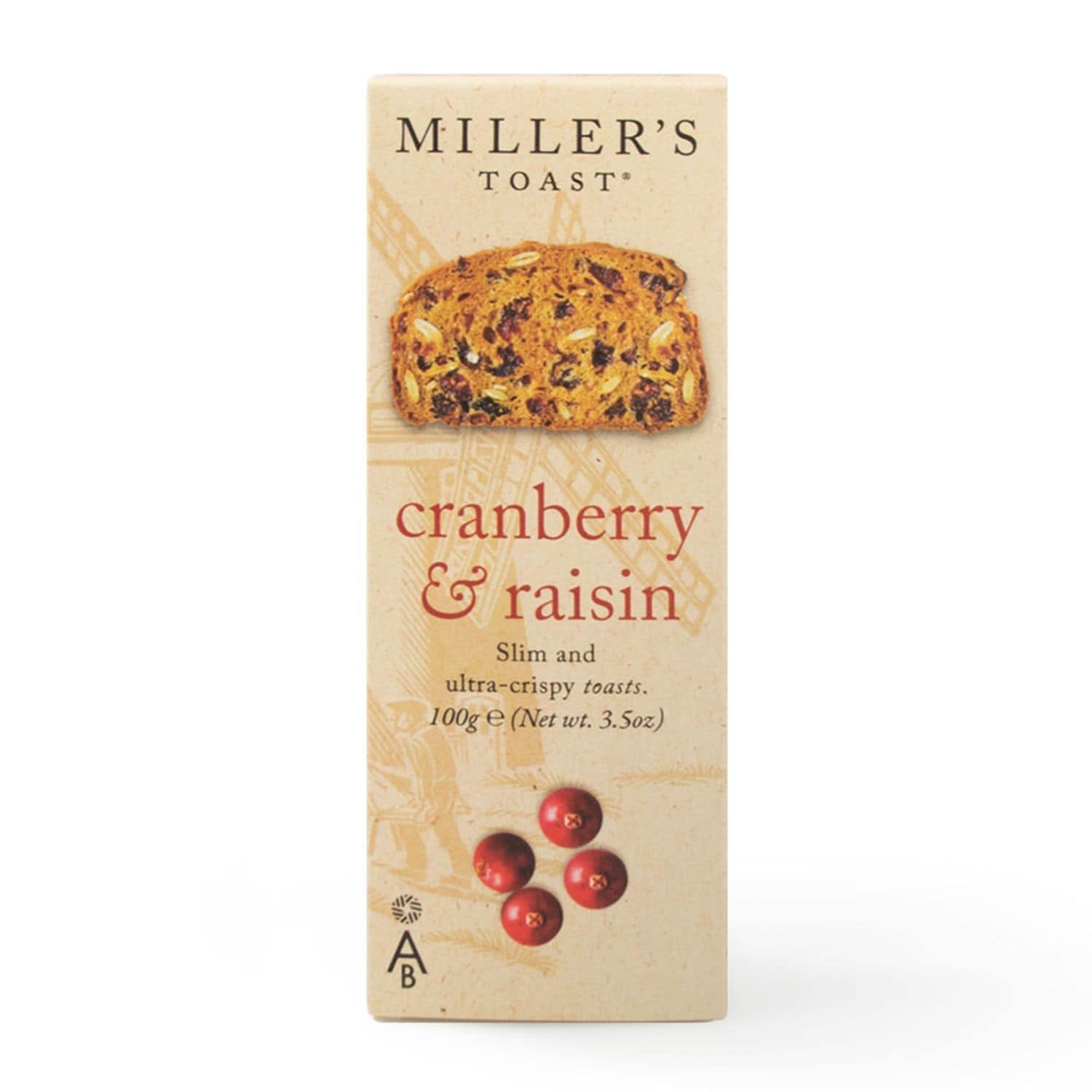 Miller's Toast Cranberry & Raisin - Pack of 6