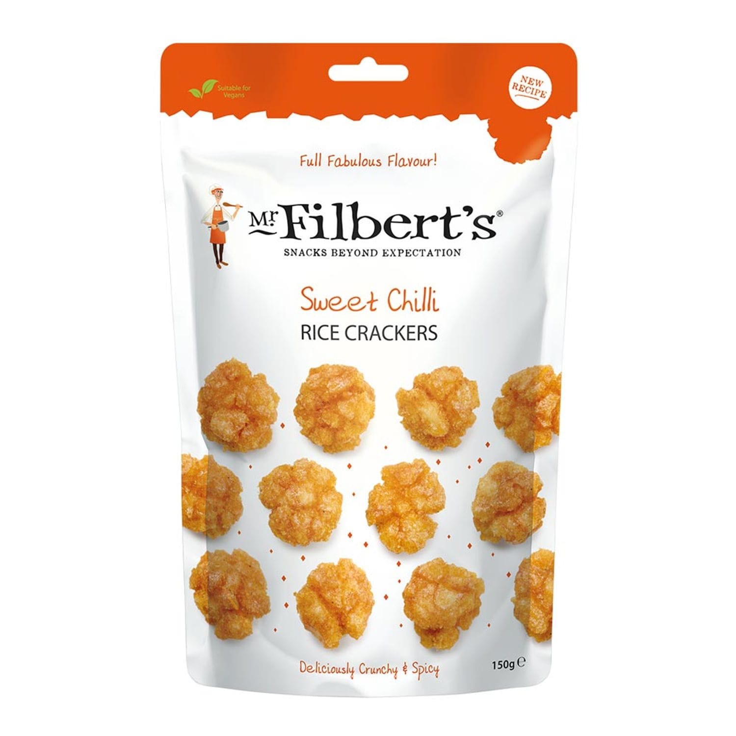 Mr Filberts Sweet Chilli Rice Crackers 150g - Pack of 6