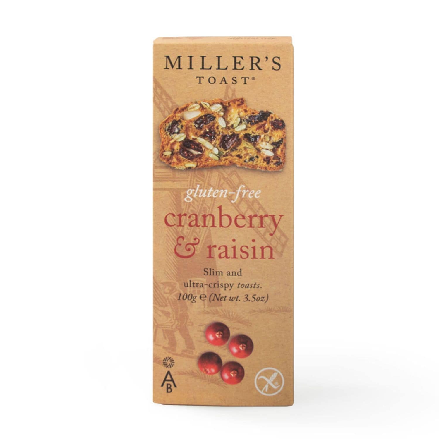 Miller's Toast Gluten-Free Cranberry & Raisin - Pack of 6