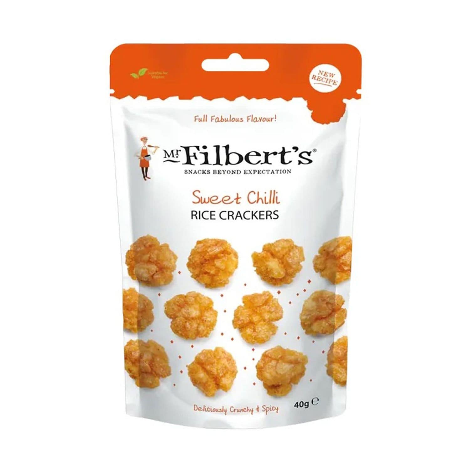 Mr Filberts Sweet Chilli Rice Crackers 40g - Pack of 12