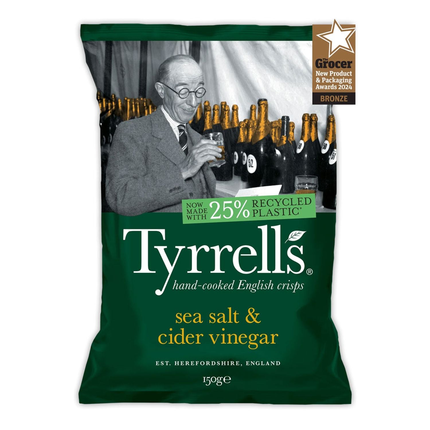 Tyrrell's Tyrrells Sea Salt & Cider Vinegar Crisps 150g - Pack of 12