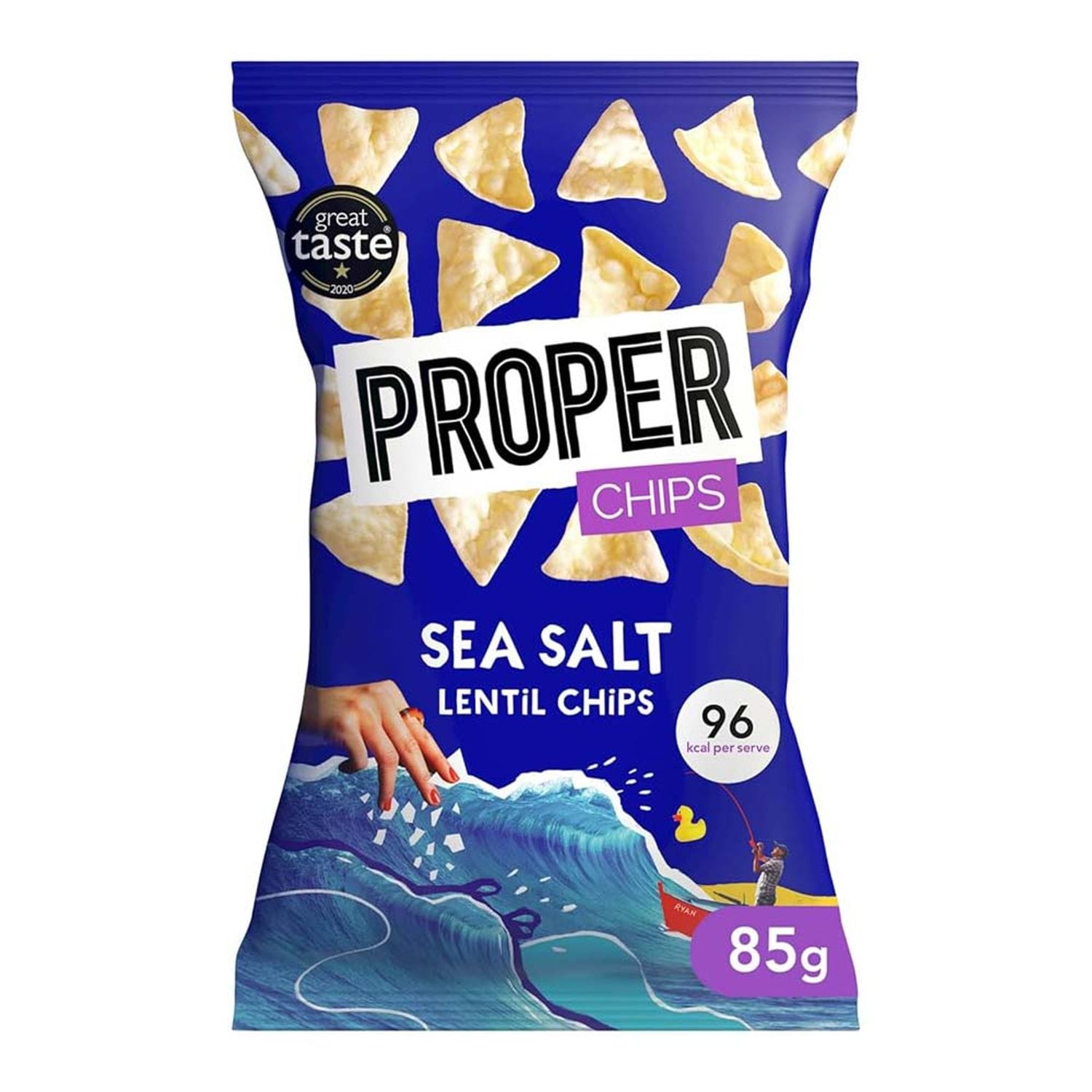 Proper Sea Salt Lentil Chips 85g - Pack of 8