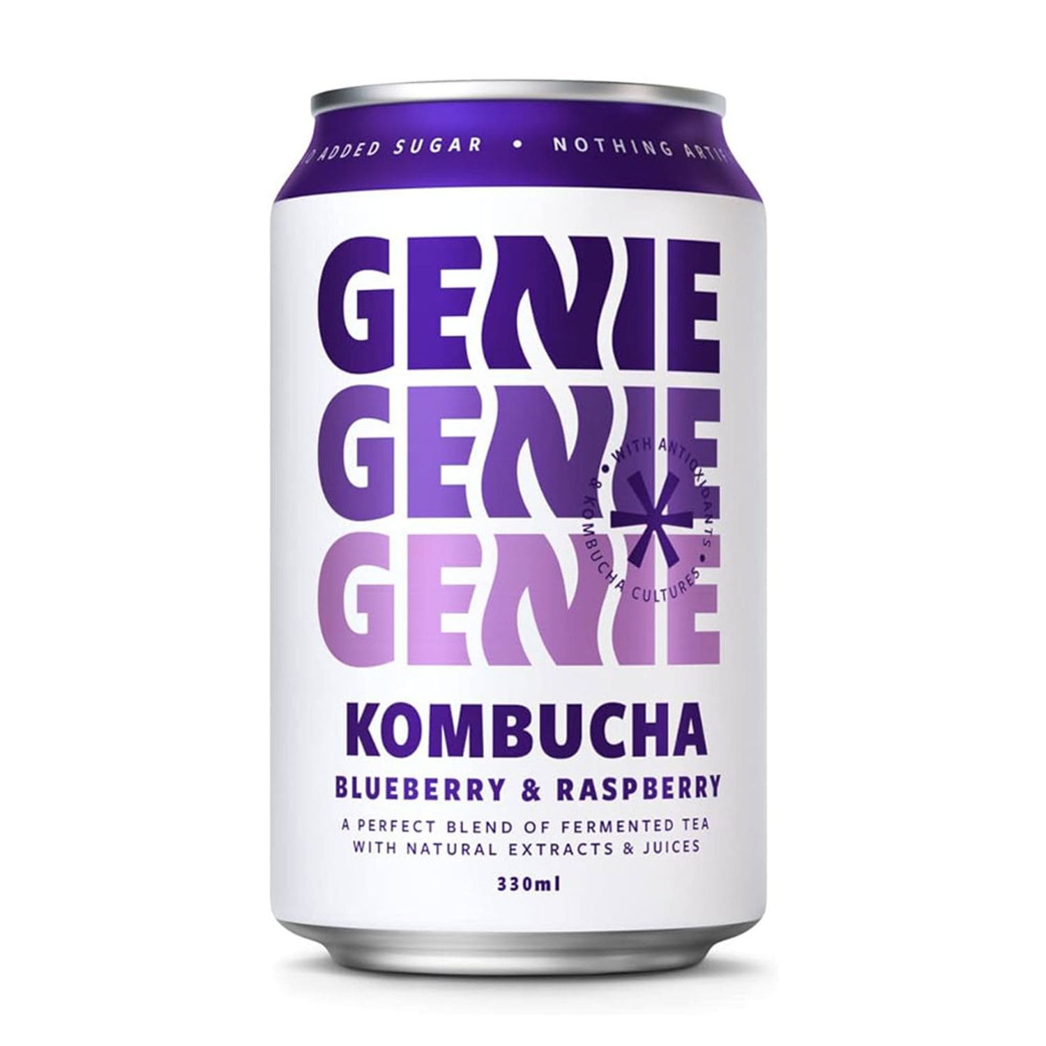 Genie Blueberry & Raspberry Kombucha - Pack of 12